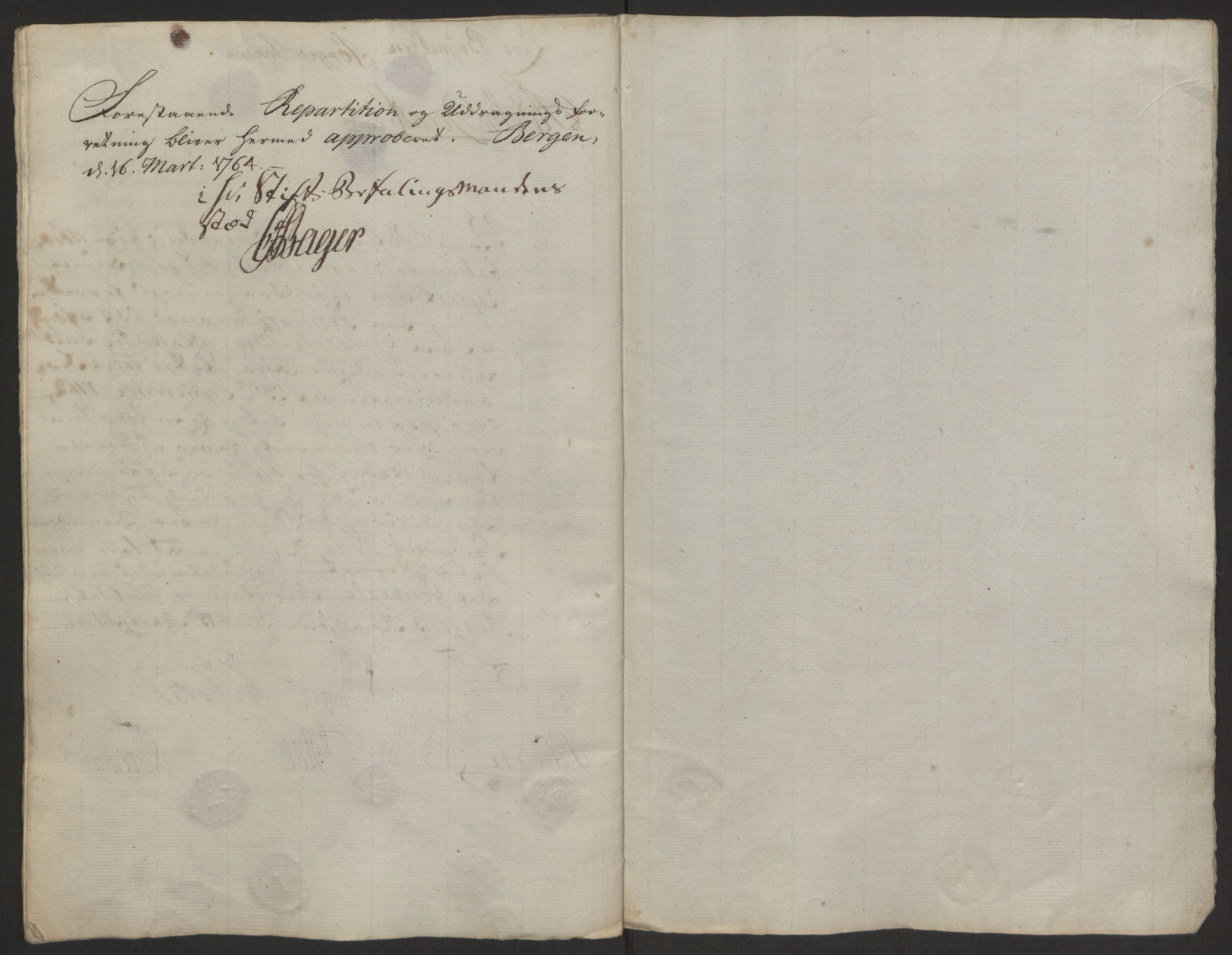 Rentekammeret inntil 1814, Reviderte regnskaper, Byregnskaper, AV/RA-EA-4066/R/Rp/L0367/0001: [P21] Kontribusjonsregnskap / Ekstraskatt, 1764, s. 85