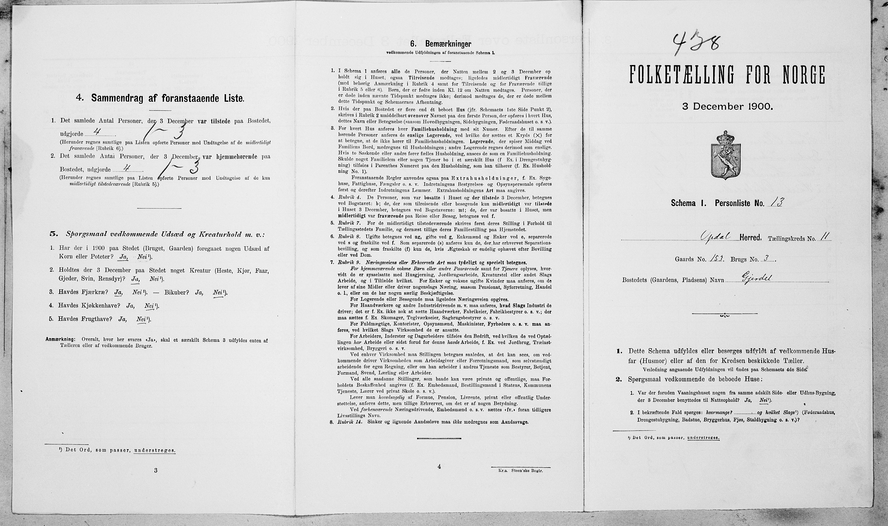 SAT, Folketelling 1900 for 1634 Oppdal herred, 1900, s. 876