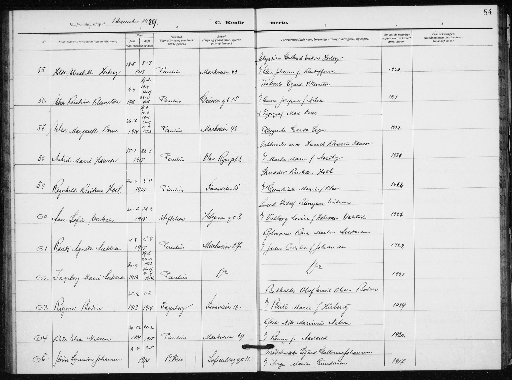 Hauge prestekontor Kirkebøker, AV/SAO-A-10849/F/Fa/L0002: Ministerialbok nr. 2, 1917-1938, s. 84