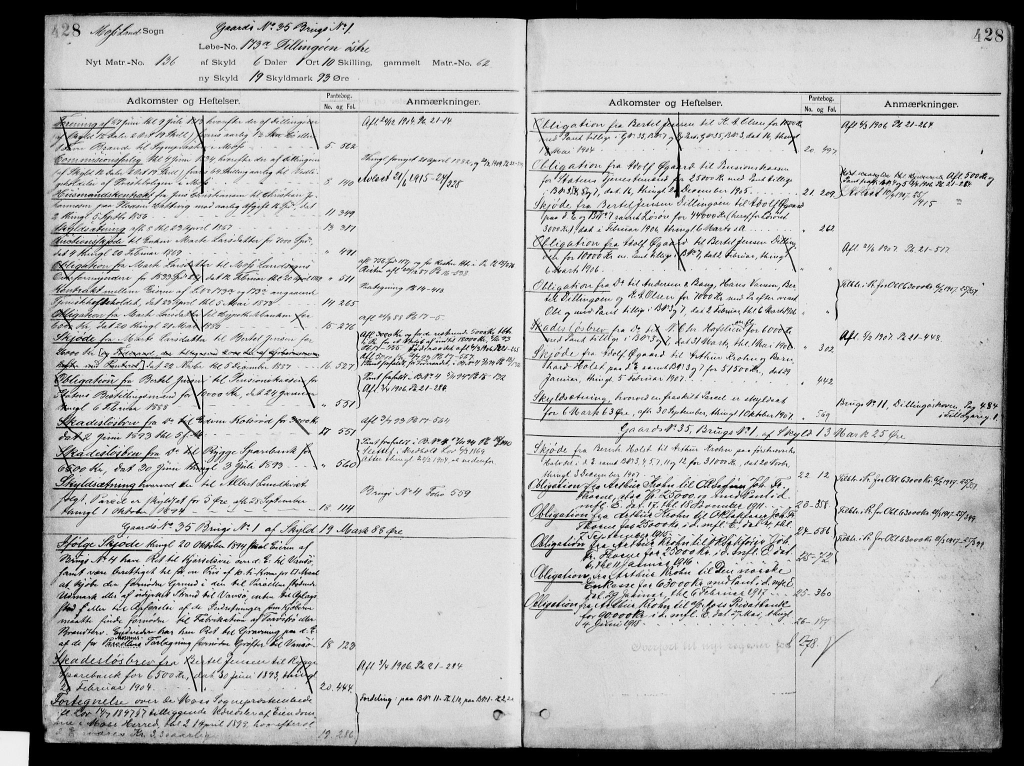 Moss sorenskriveri, SAO/A-10168: Panteregister nr. IV 3b, 1769-1926, s. 428