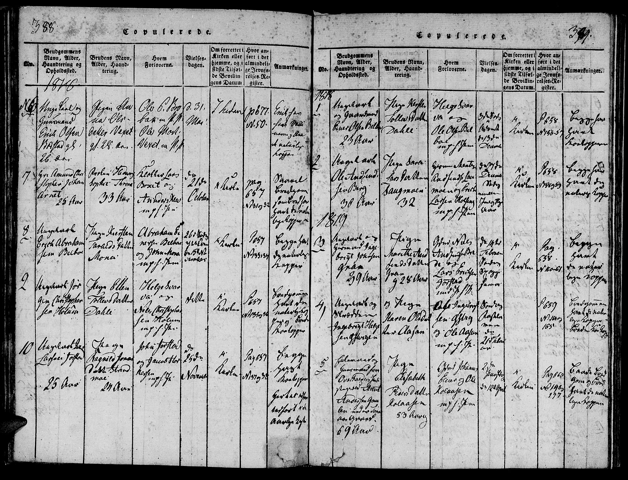Ministerialprotokoller, klokkerbøker og fødselsregistre - Nord-Trøndelag, SAT/A-1458/749/L0479: Klokkerbok nr. 749C01, 1817-1829, s. 388-389