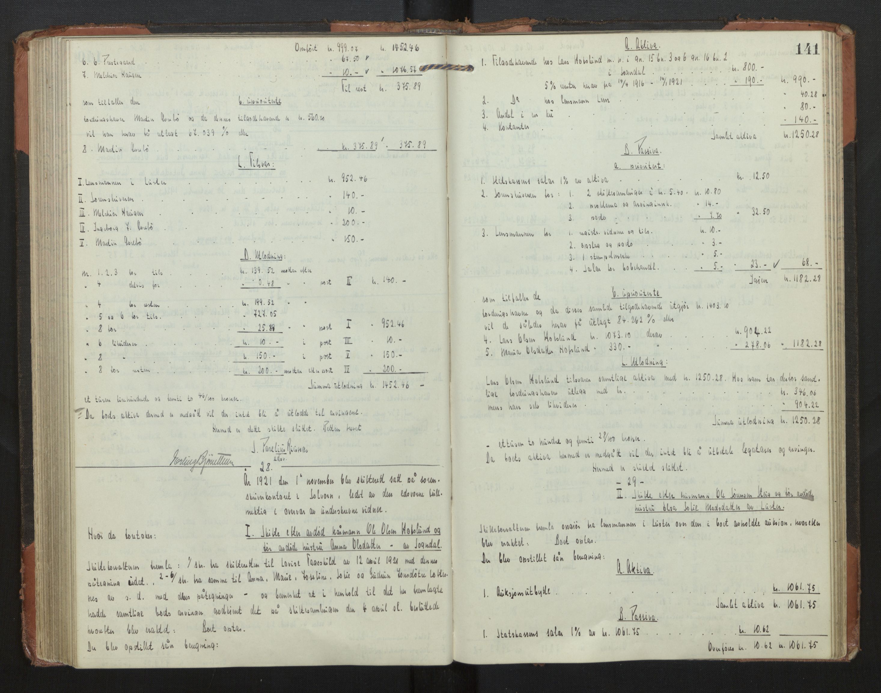 Indre Sogn tingrett, AV/SAB-A-3301/1/H/Hd/L0008: Skifteutlodningsprotokoll 8, 1912-1923, s. 140b-141a