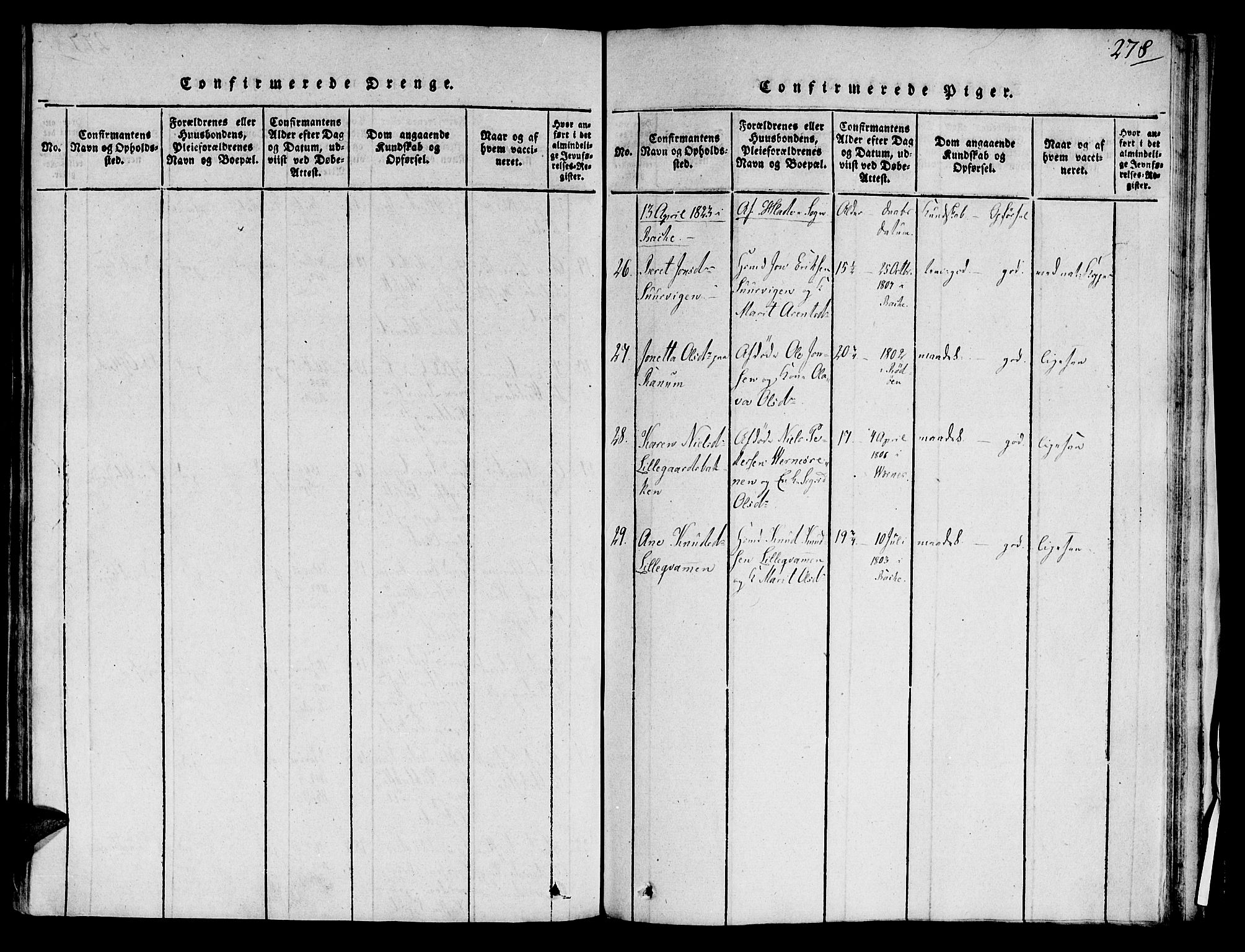 Ministerialprotokoller, klokkerbøker og fødselsregistre - Sør-Trøndelag, AV/SAT-A-1456/606/L0283: Ministerialbok nr. 606A03 /1, 1818-1823, s. 278