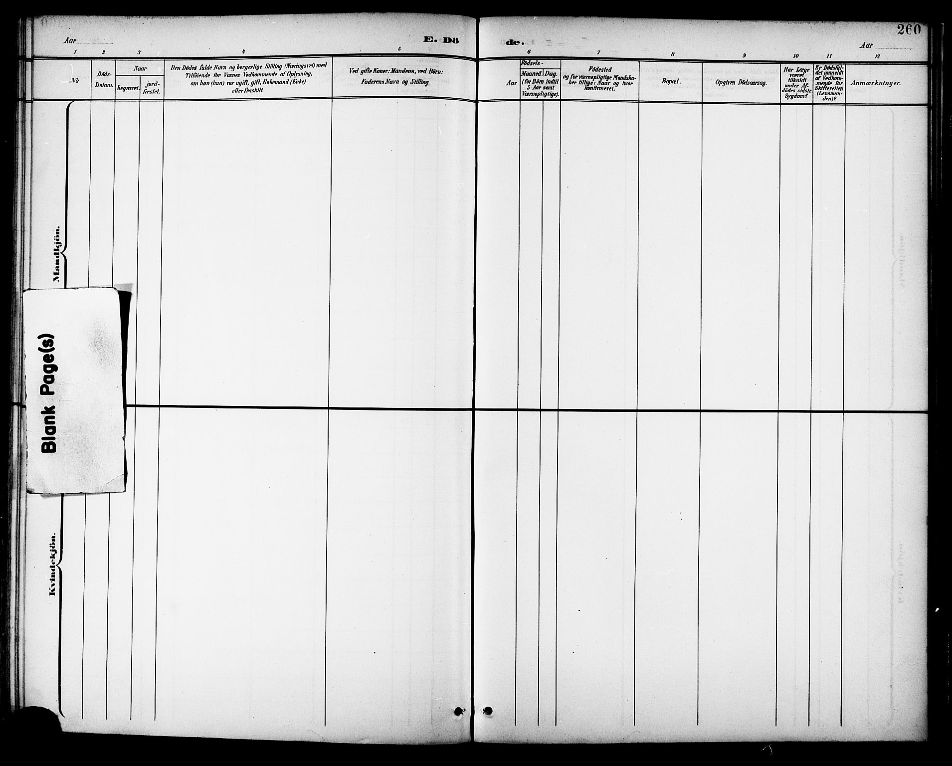 Ministerialprotokoller, klokkerbøker og fødselsregistre - Nordland, AV/SAT-A-1459/882/L1179: Ministerialbok nr. 882A01, 1886-1898, s. 260