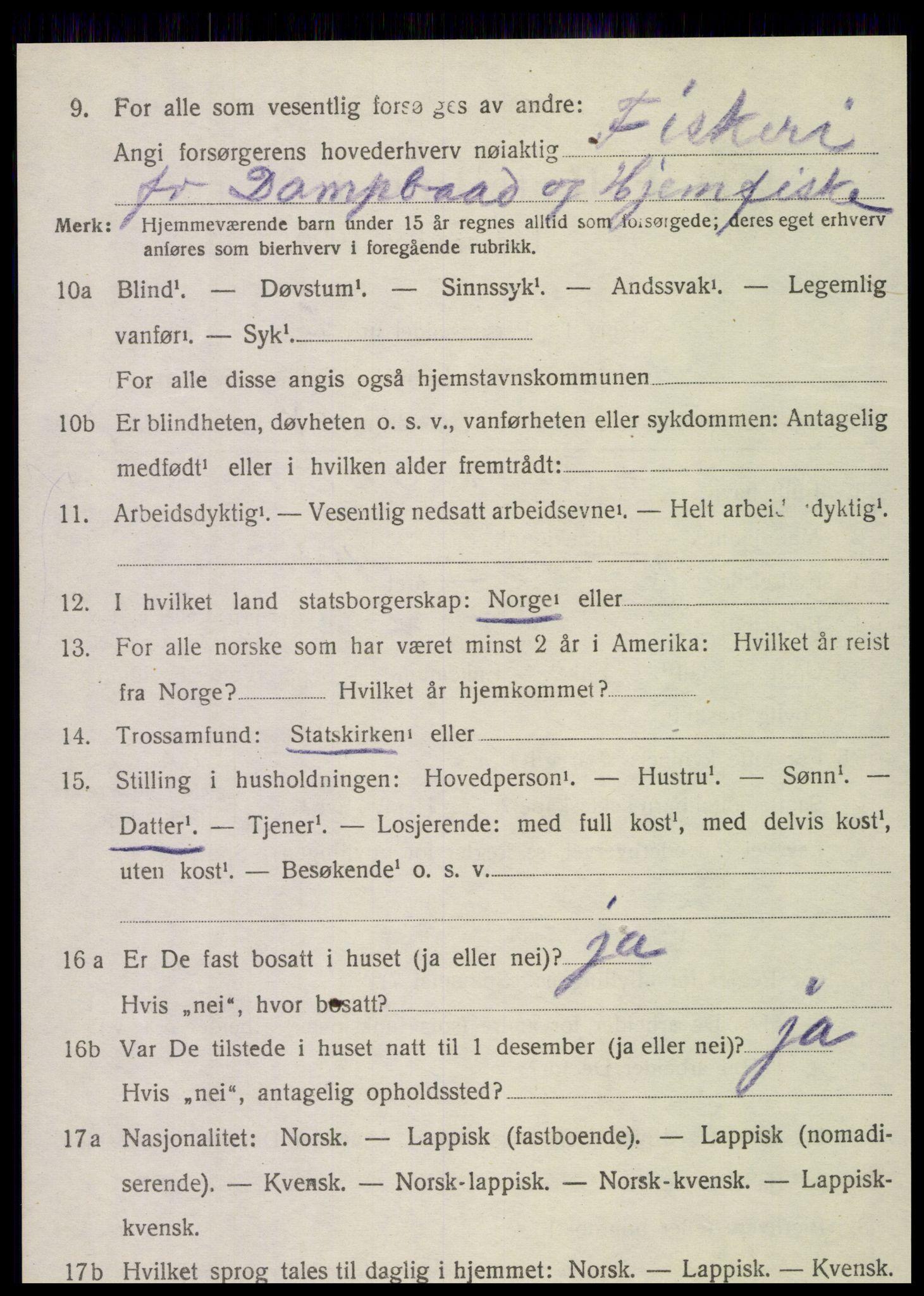 SAT, Folketelling 1920 for 1819 Nordvik herred, 1920, s. 1045