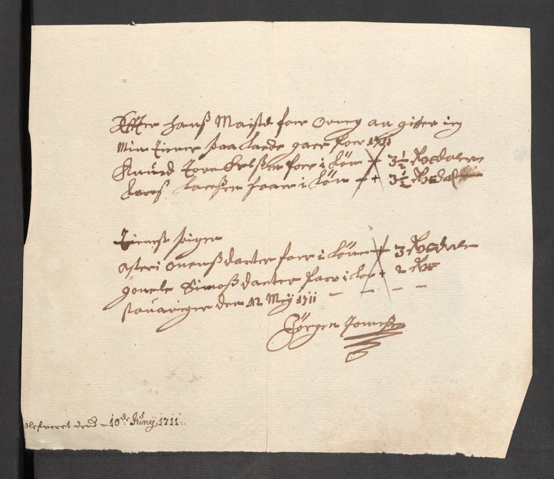 Rentekammeret inntil 1814, Reviderte regnskaper, Fogderegnskap, AV/RA-EA-4092/R46/L2735: Fogderegnskap Jæren og Dalane, 1711, s. 352