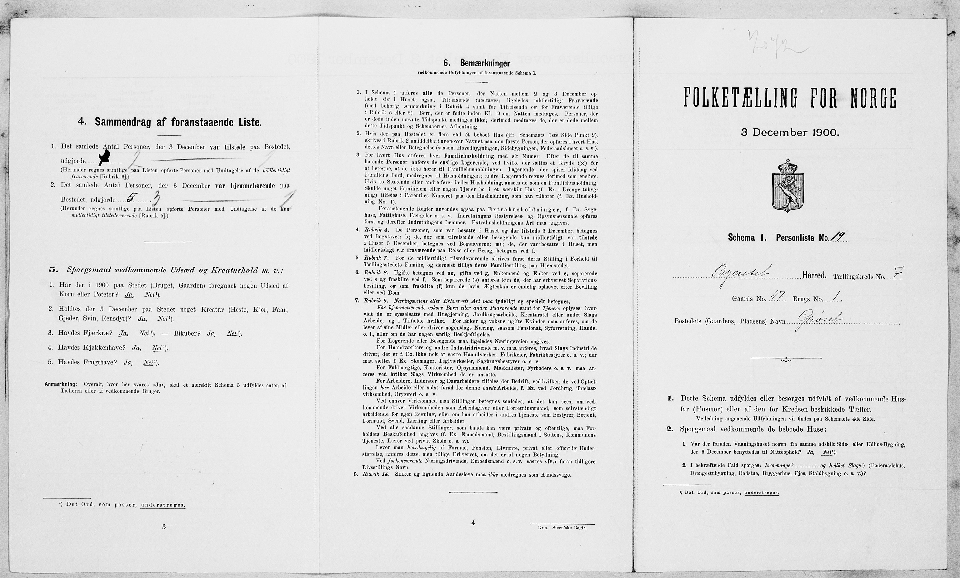 SAT, Folketelling 1900 for 1655 Byneset herred, 1900, s. 447