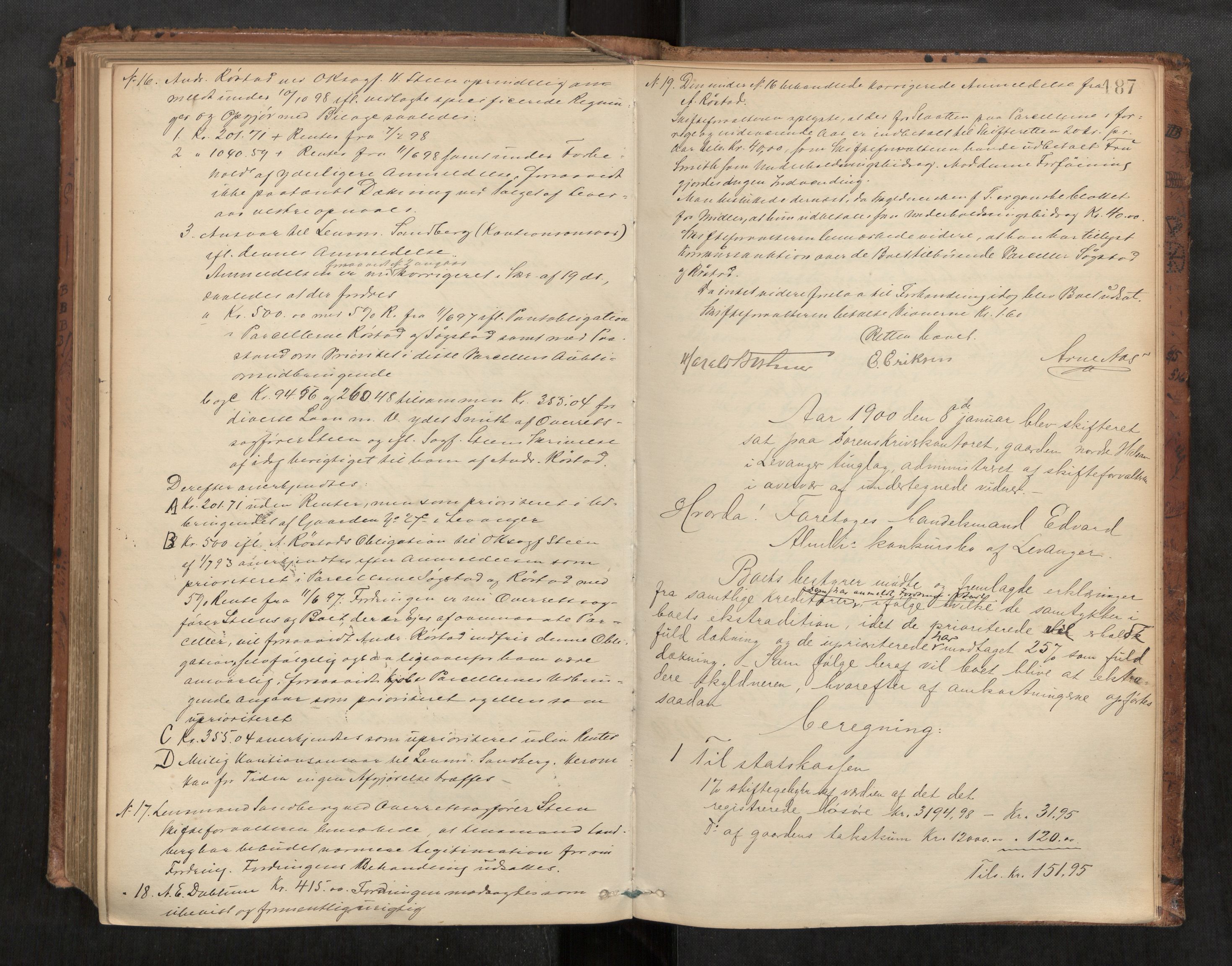Stjør- og Verdal sorenskriveri, AV/SAT-A-4167/1/3/3A/L0061: Skifteprotokoll for Levanger, 1871-1900, s. 187