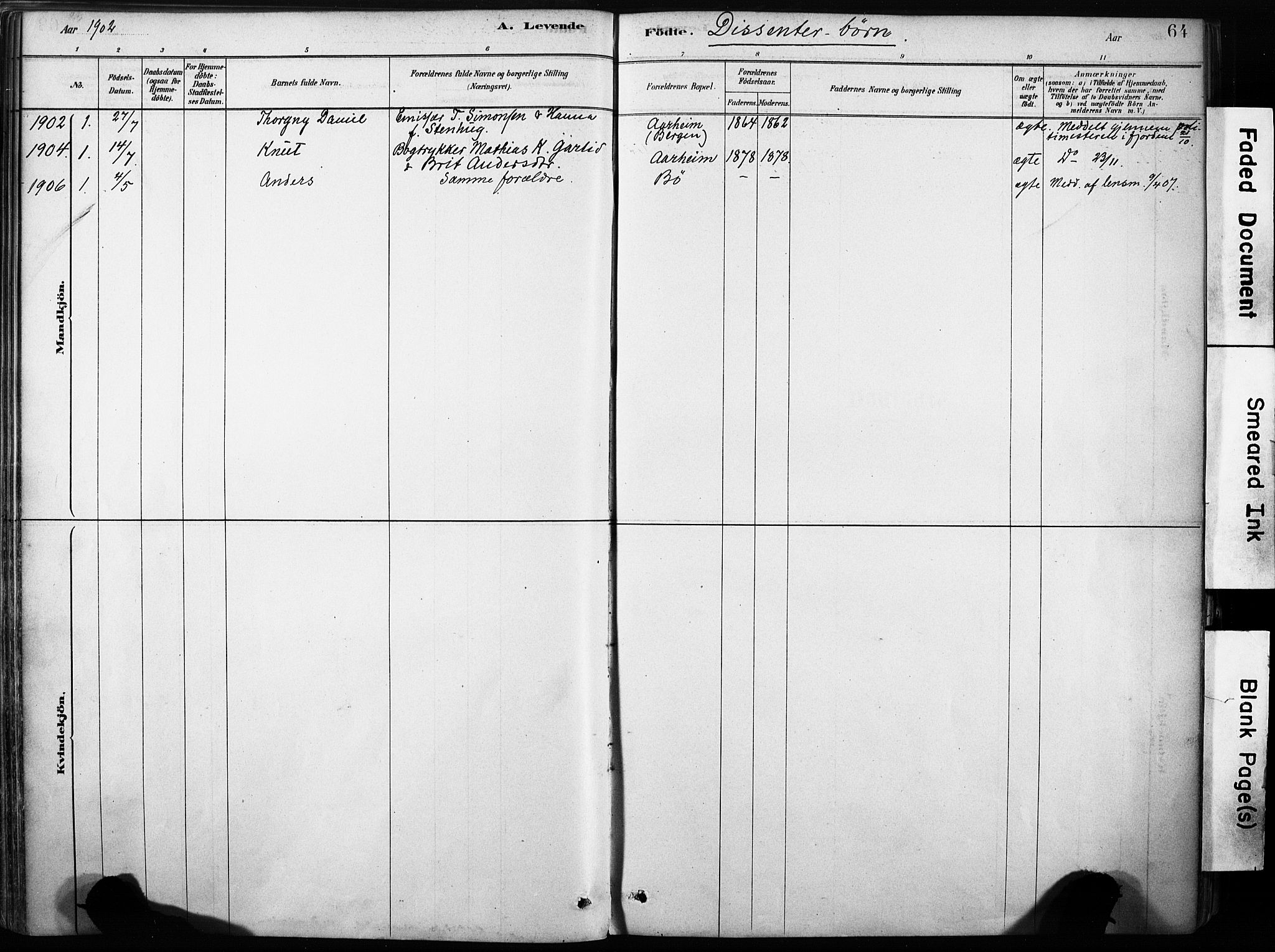 Stryn Sokneprestembete, AV/SAB-A-82501: Ministerialbok nr. B 1, 1878-1907, s. 64