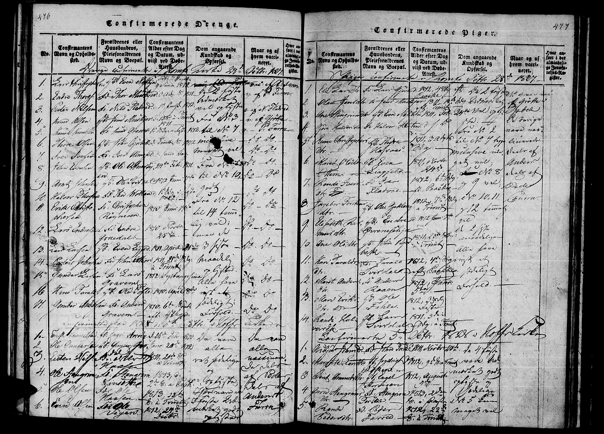 Ministerialprotokoller, klokkerbøker og fødselsregistre - Møre og Romsdal, SAT/A-1454/590/L1009: Ministerialbok nr. 590A03 /1, 1819-1832, s. 476-477