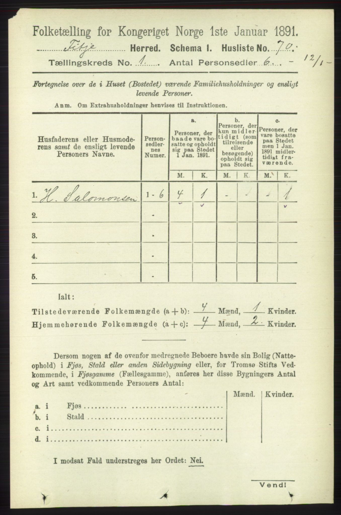 RA, Folketelling 1891 for 1222 Fitjar herred, 1891, s. 89