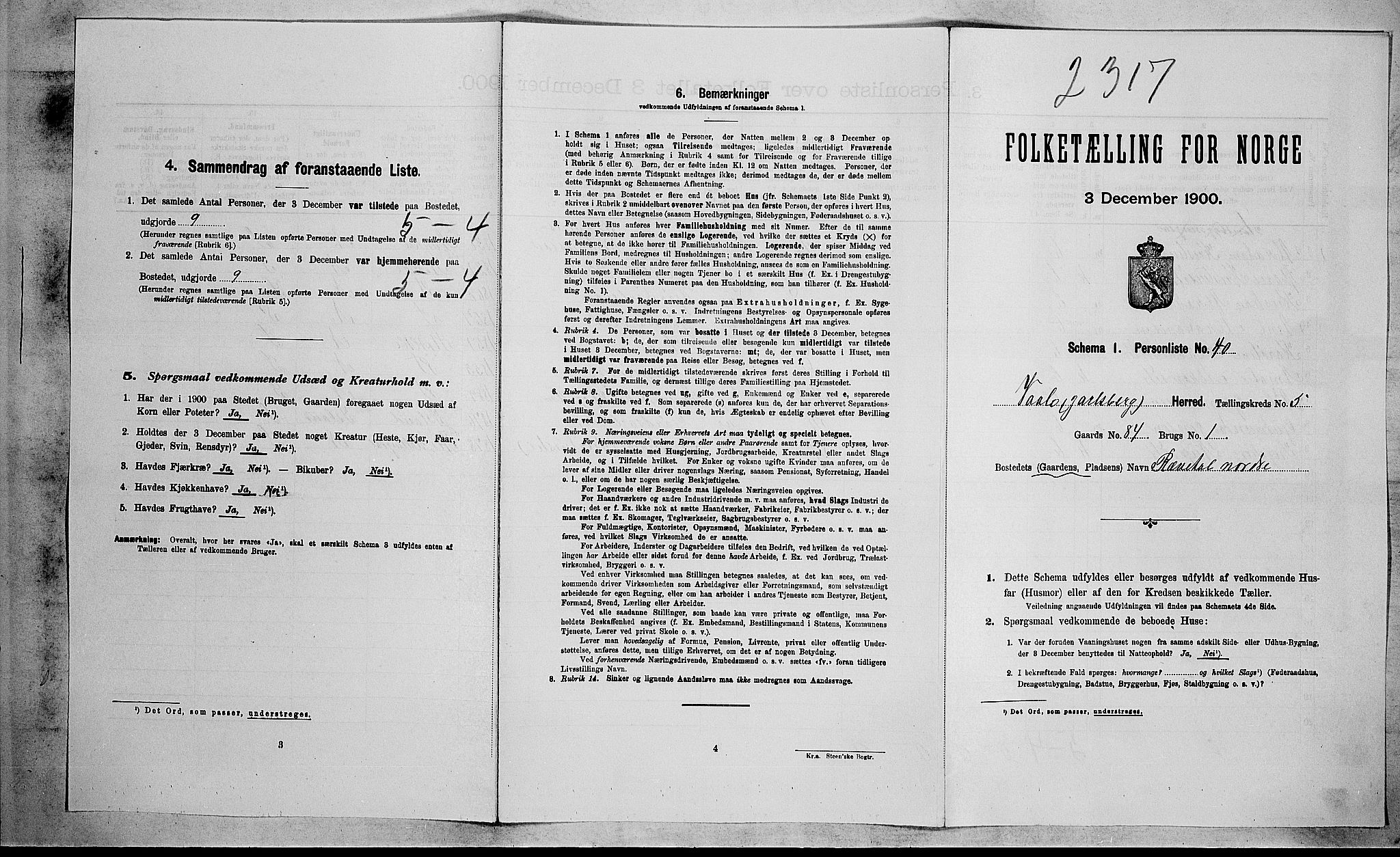 RA, Folketelling 1900 for 0716 Våle herred, 1900, s. 640