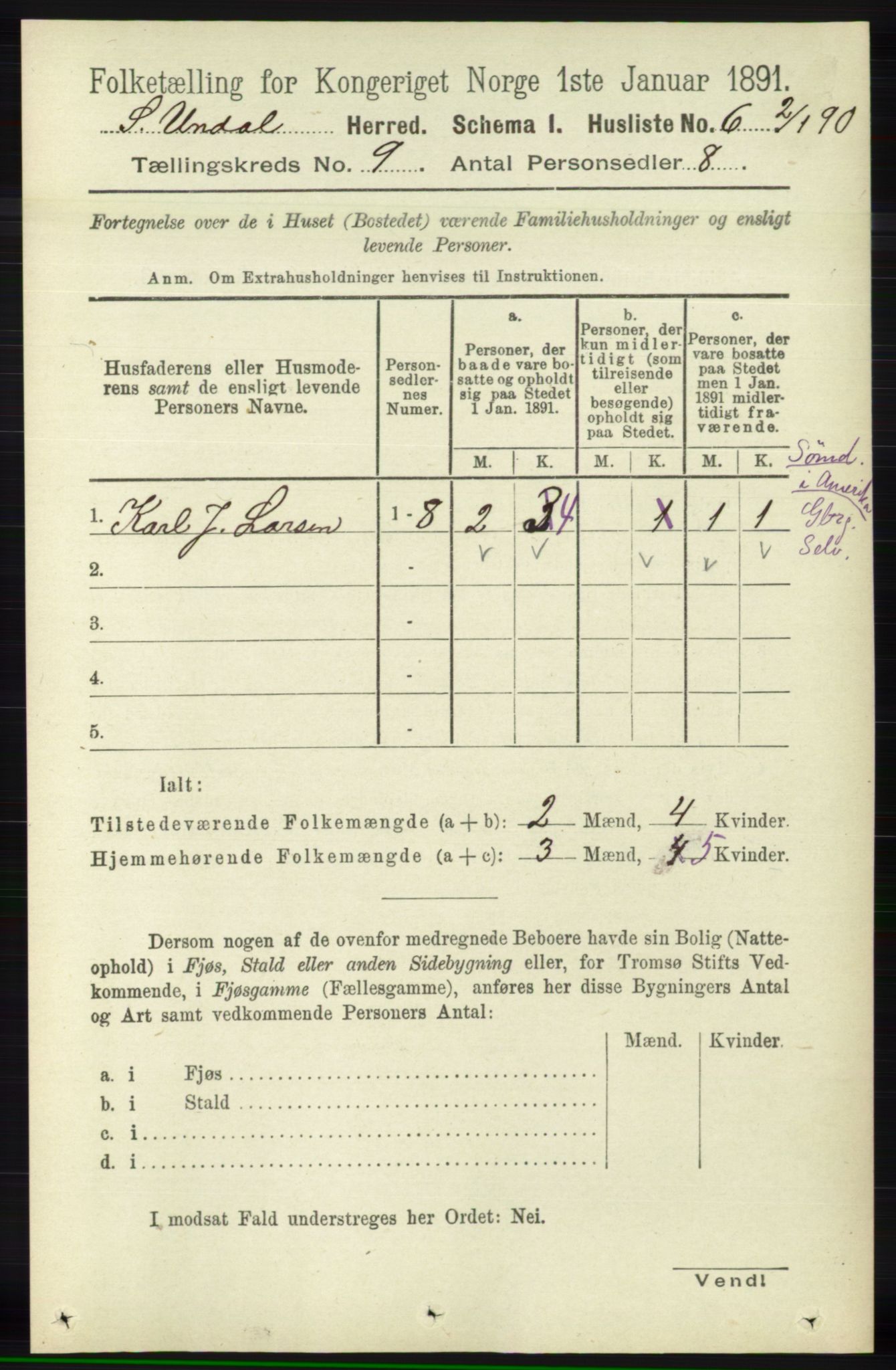 RA, Folketelling 1891 for 1029 Sør-Audnedal herred, 1891, s. 3842