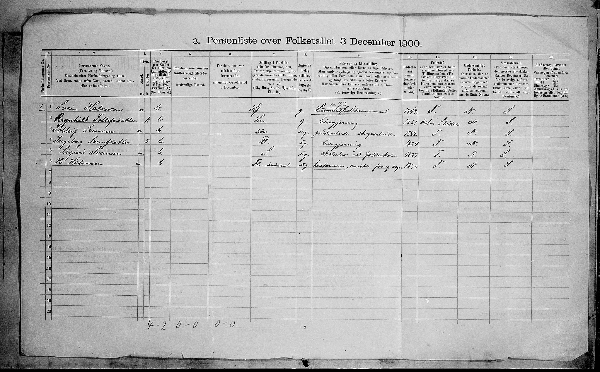 SAH, Folketelling 1900 for 0540 Sør-Aurdal herred, 1900, s. 41