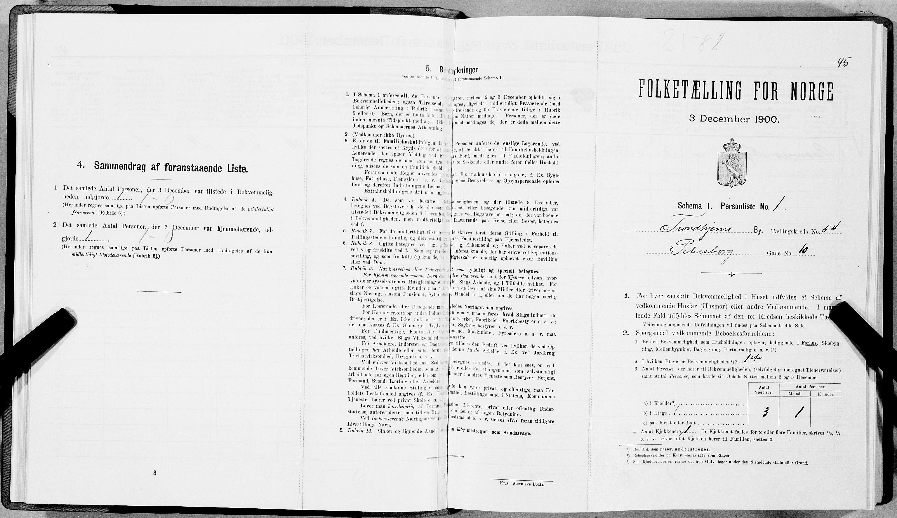 SAT, Folketelling 1900 for 1601 Trondheim kjøpstad, 1900, s. 9113