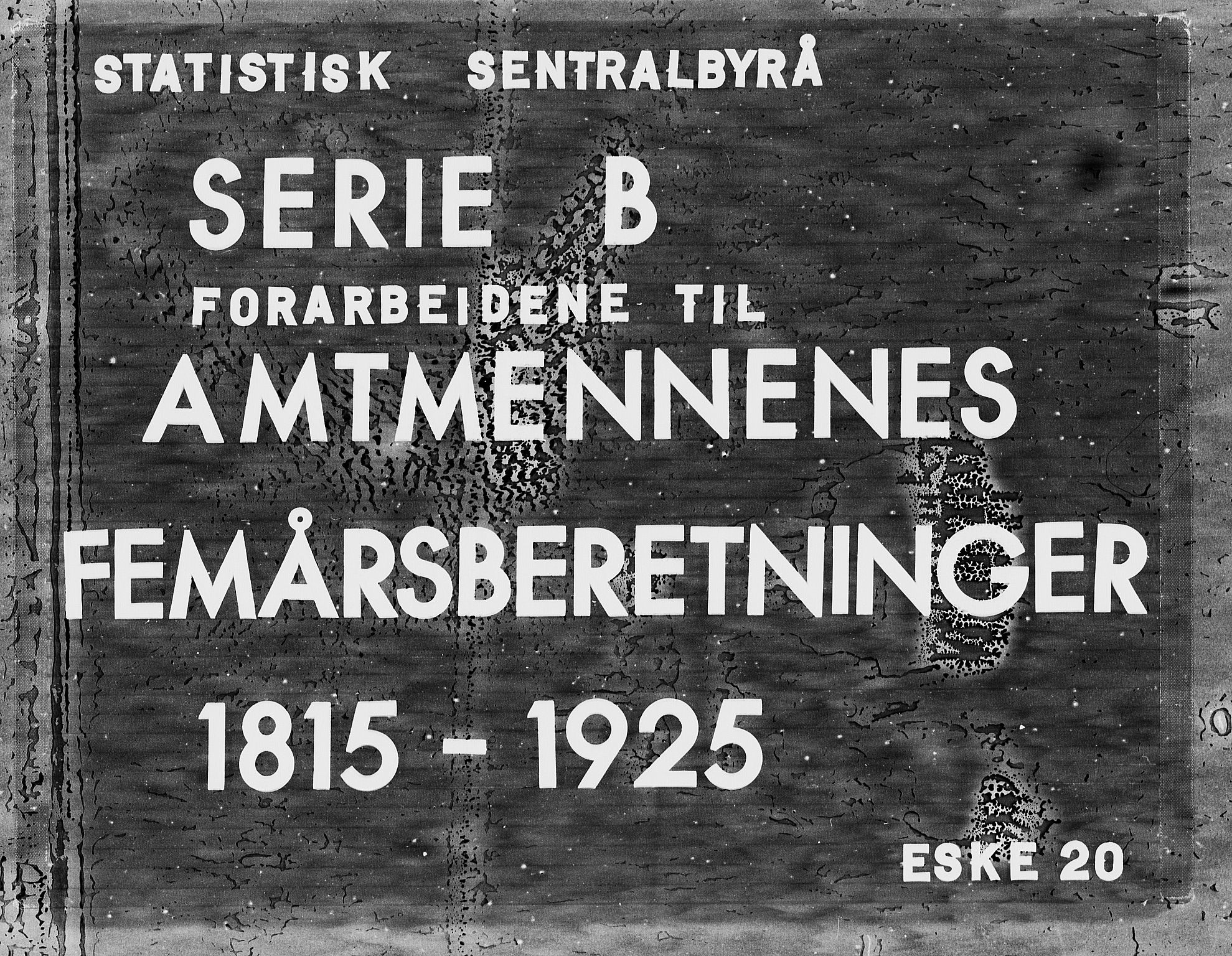 Statistisk sentralbyrå, Næringsøkonomiske emner, Generelt - Amtmennenes femårsberetninger, RA/S-2233/F/Fa/L0020: --, 1870, s. 1