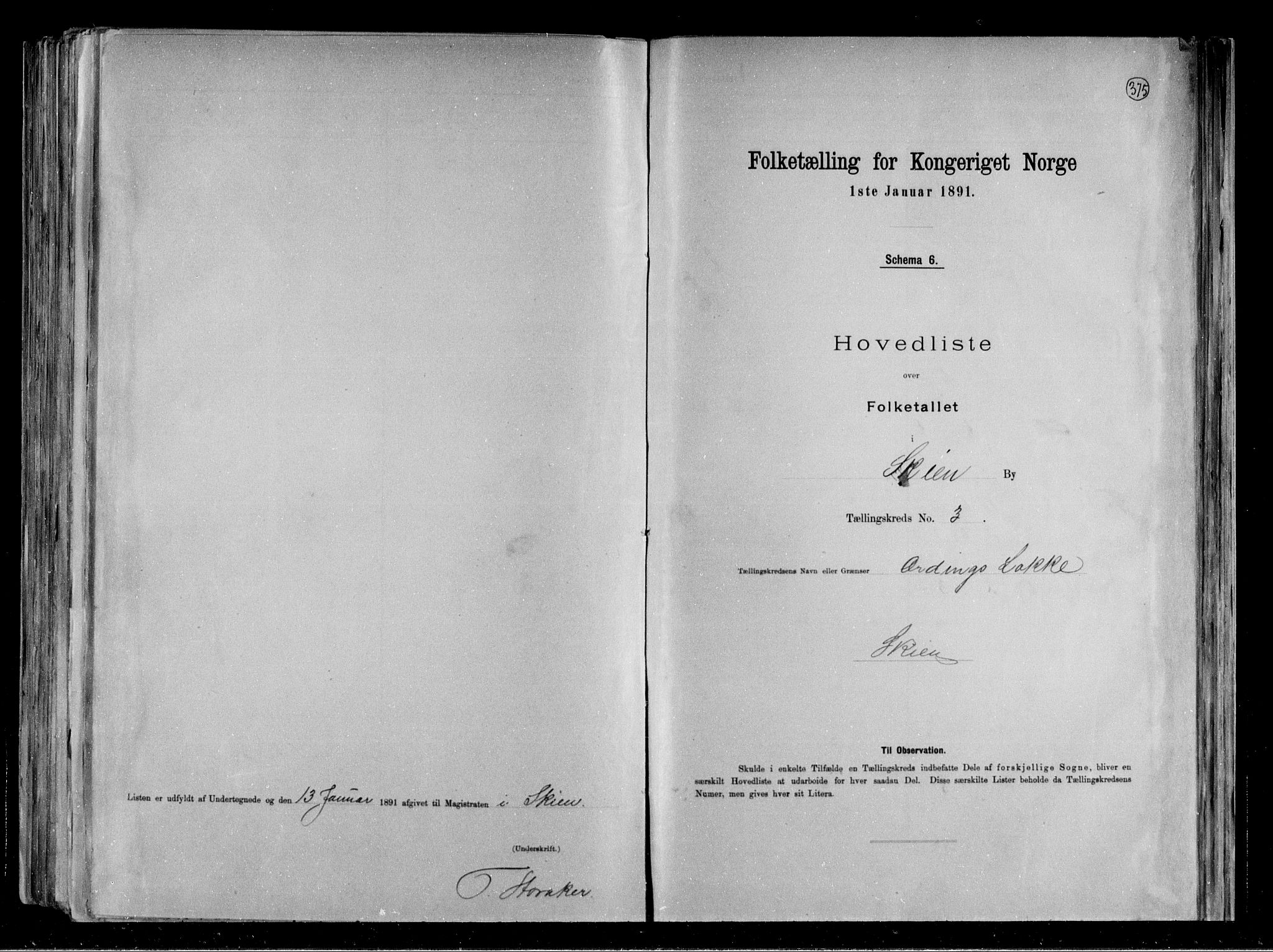 RA, Folketelling 1891 for 0806 Skien kjøpstad, 1891, s. 13