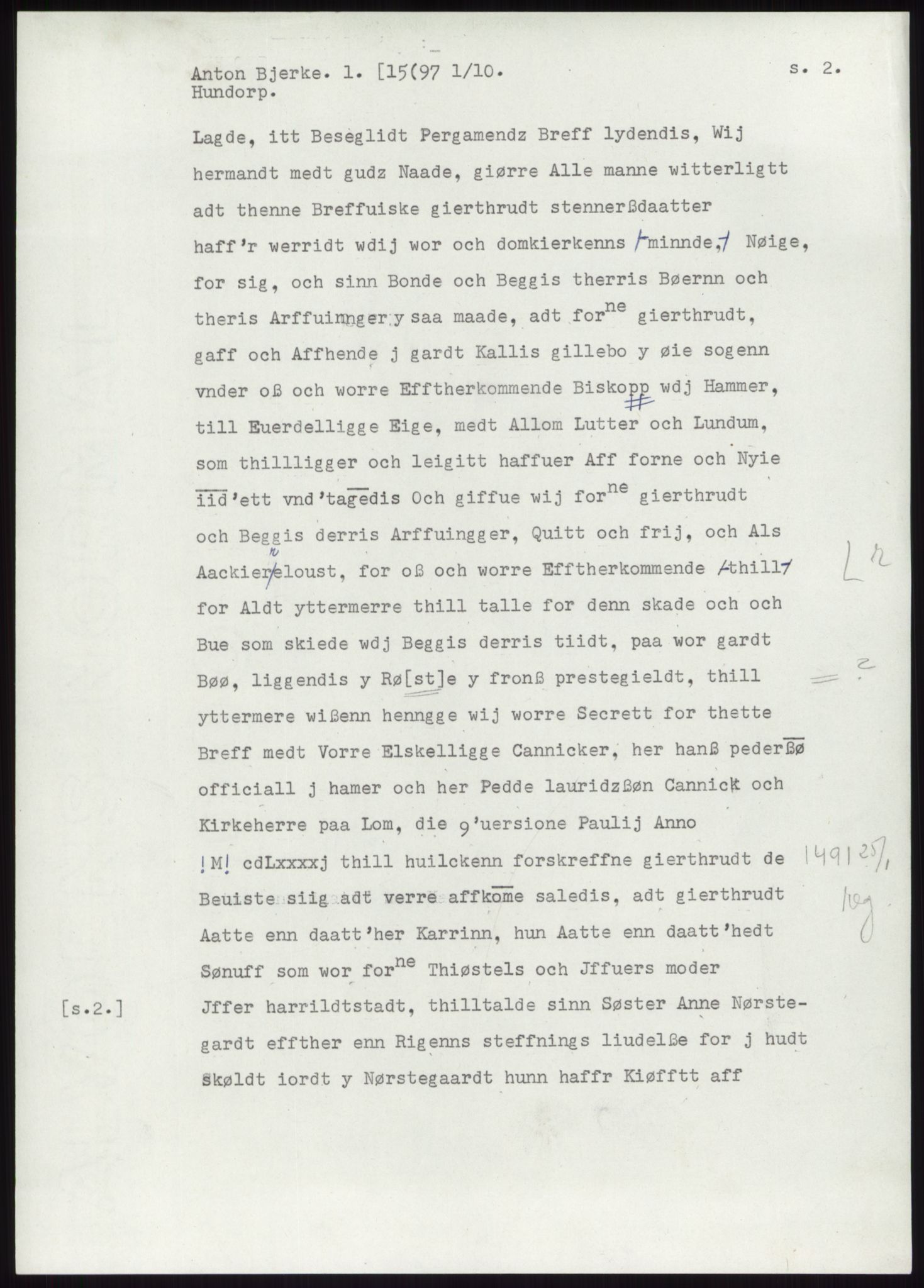 Samlinger til kildeutgivelse, Diplomavskriftsamlingen, RA/EA-4053/H/Ha, s. 1892