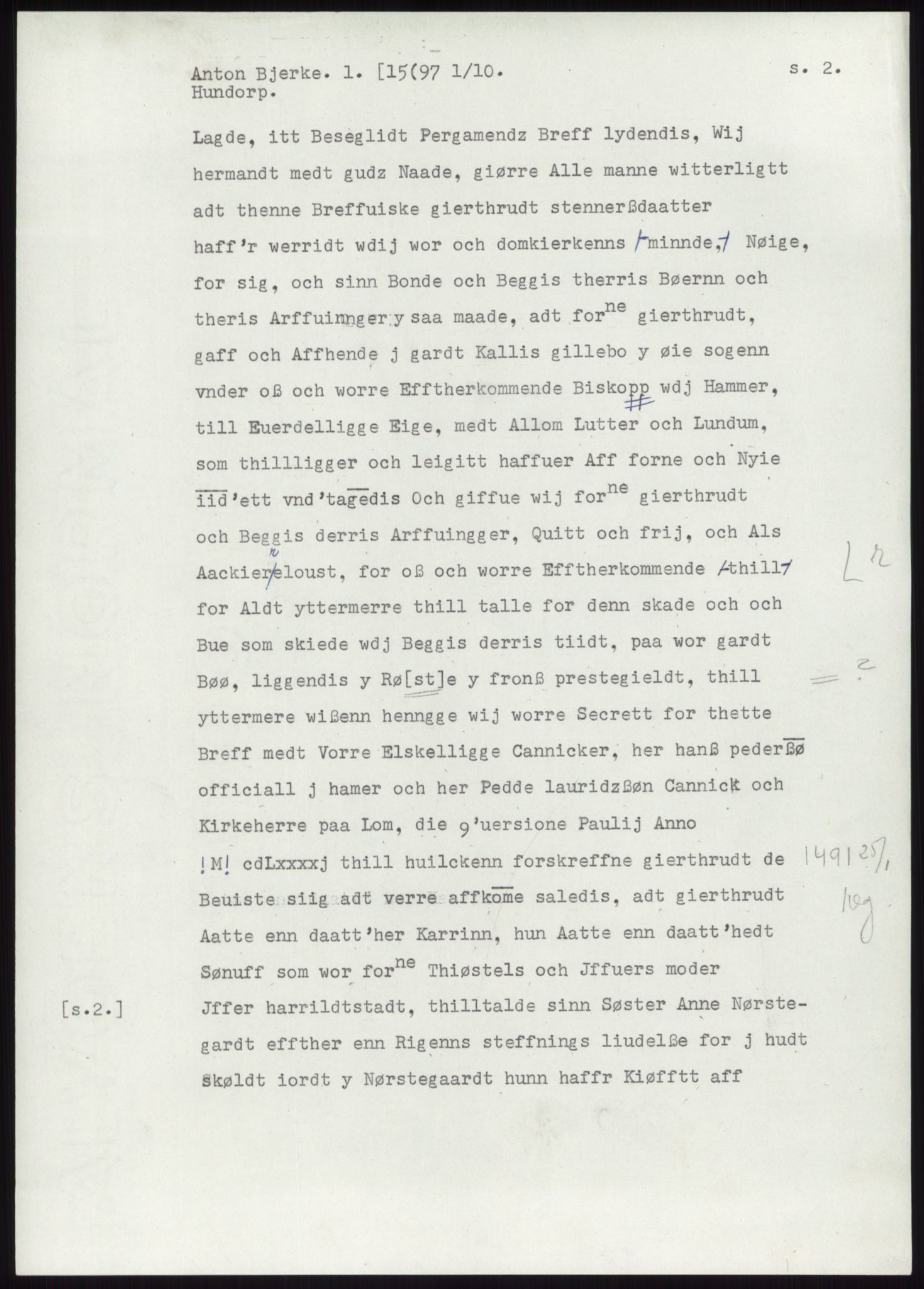 Samlinger til kildeutgivelse, Diplomavskriftsamlingen, AV/RA-EA-4053/H/Ha, s. 1892