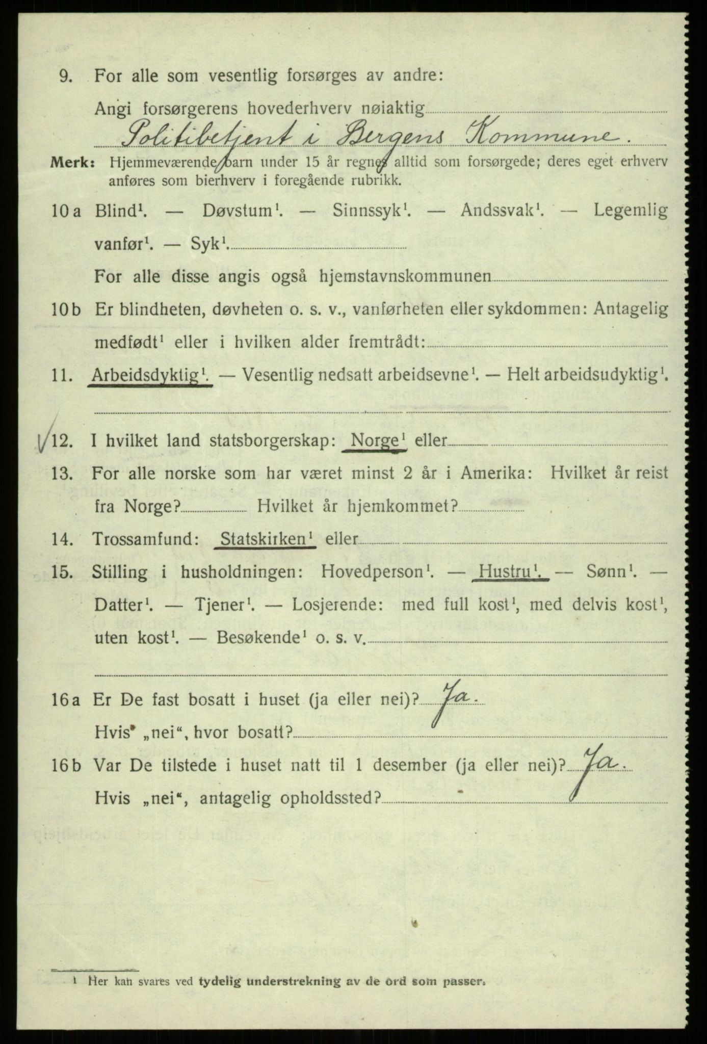 SAB, Folketelling 1920 for 1301 Bergen kjøpstad, 1920, s. 94545