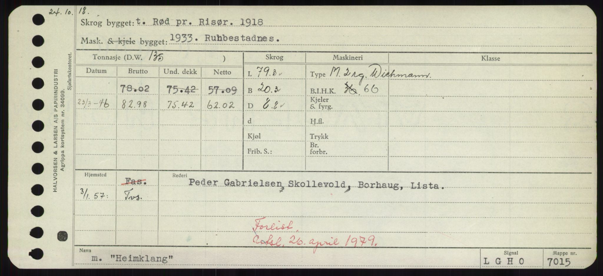 Sjøfartsdirektoratet med forløpere, Skipsmålingen, RA/S-1627/H/Hd/L0015: Fartøy, Havm-Hey, s. 195