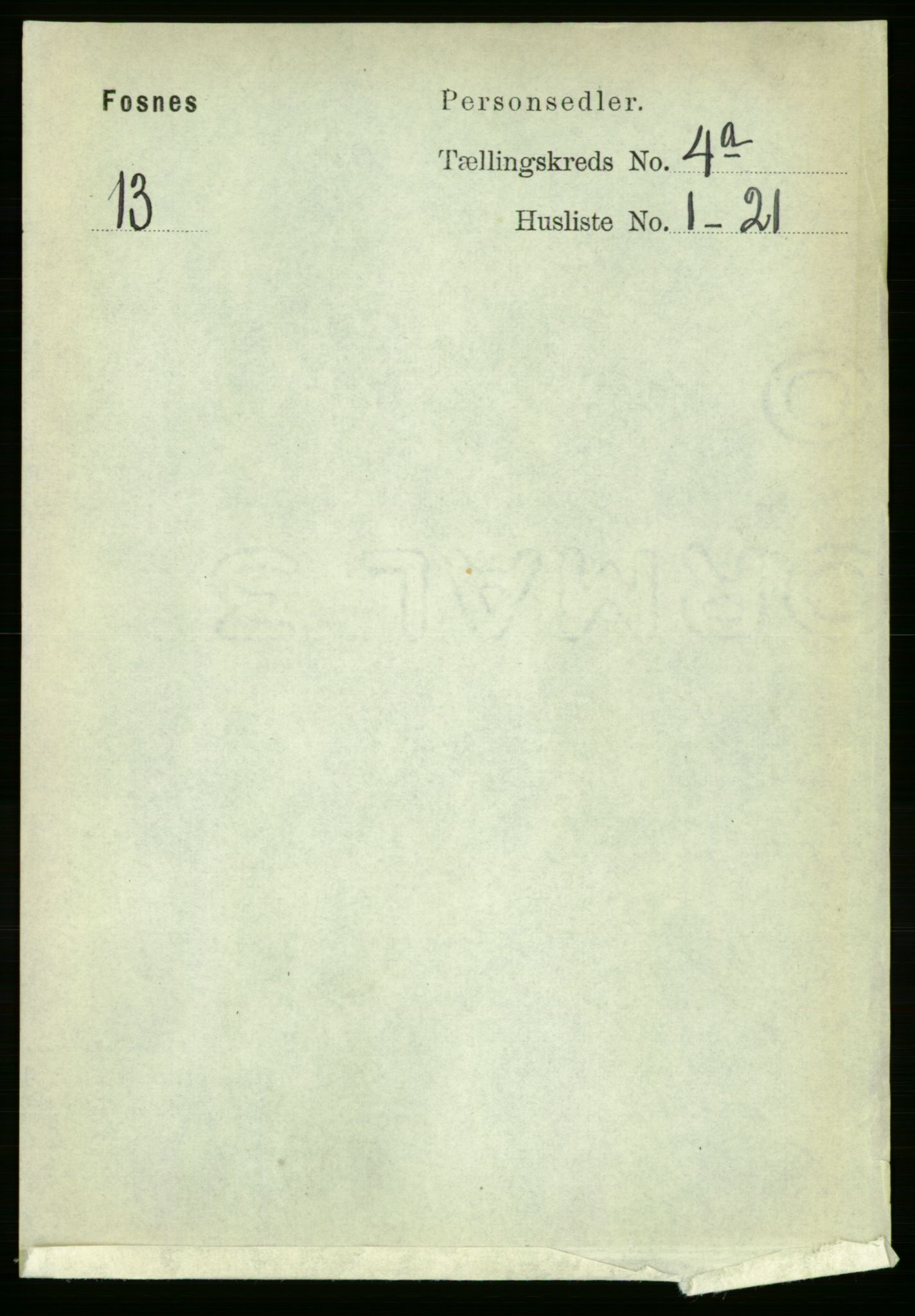 RA, Folketelling 1891 for 1748 Fosnes herred, 1891, s. 1388