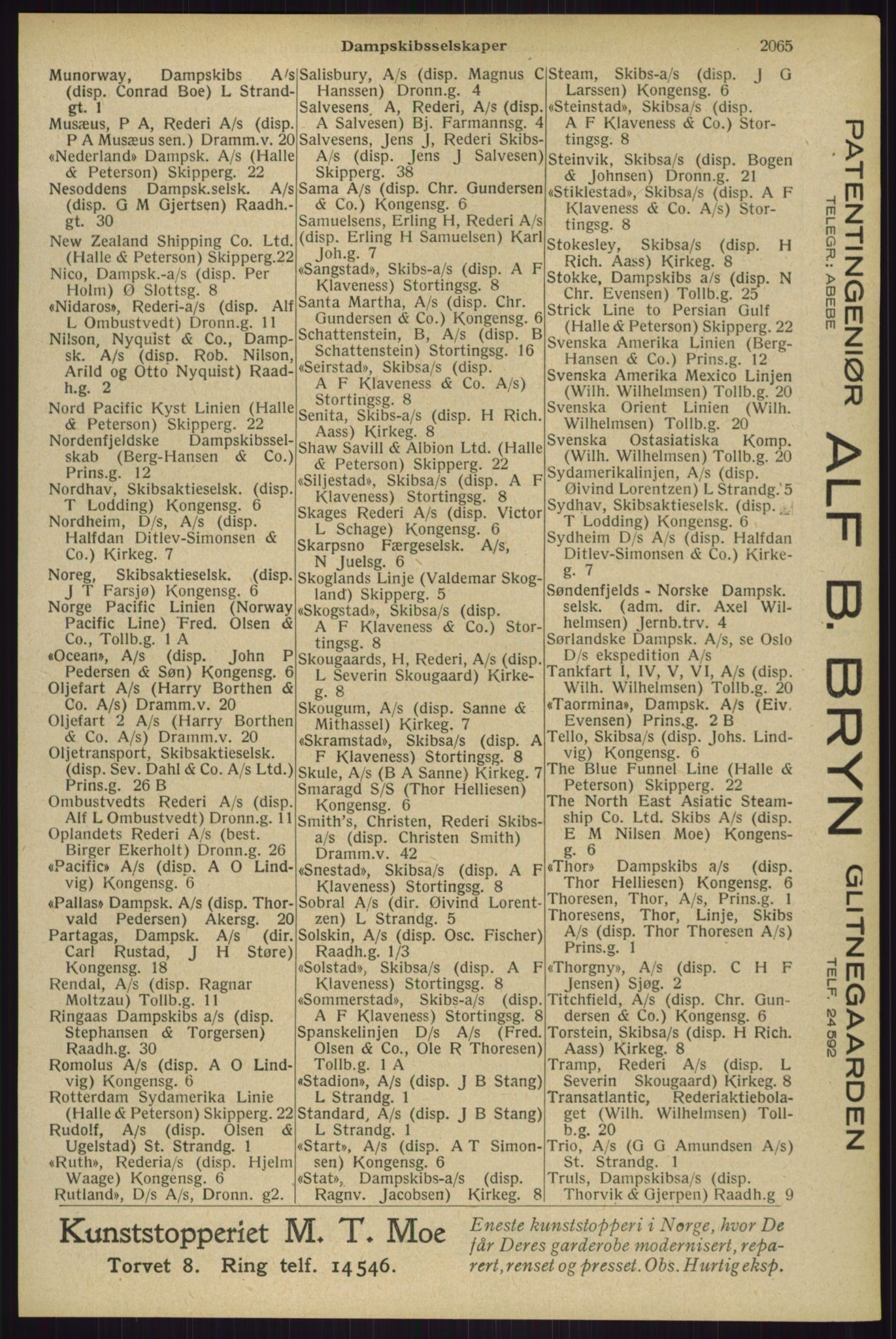 Kristiania/Oslo adressebok, PUBL/-, 1929, s. 2065