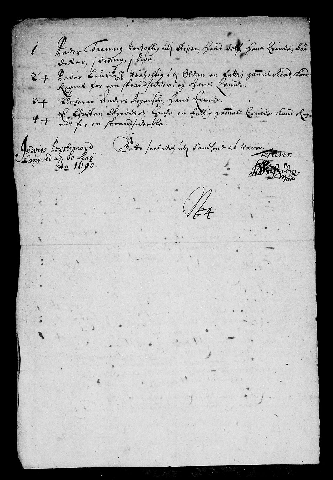 Rentekammeret inntil 1814, Reviderte regnskaper, Stiftamtstueregnskaper, Bergen stiftamt, AV/RA-EA-6043/R/Rc/L0093: Bergen stiftamt, 1690