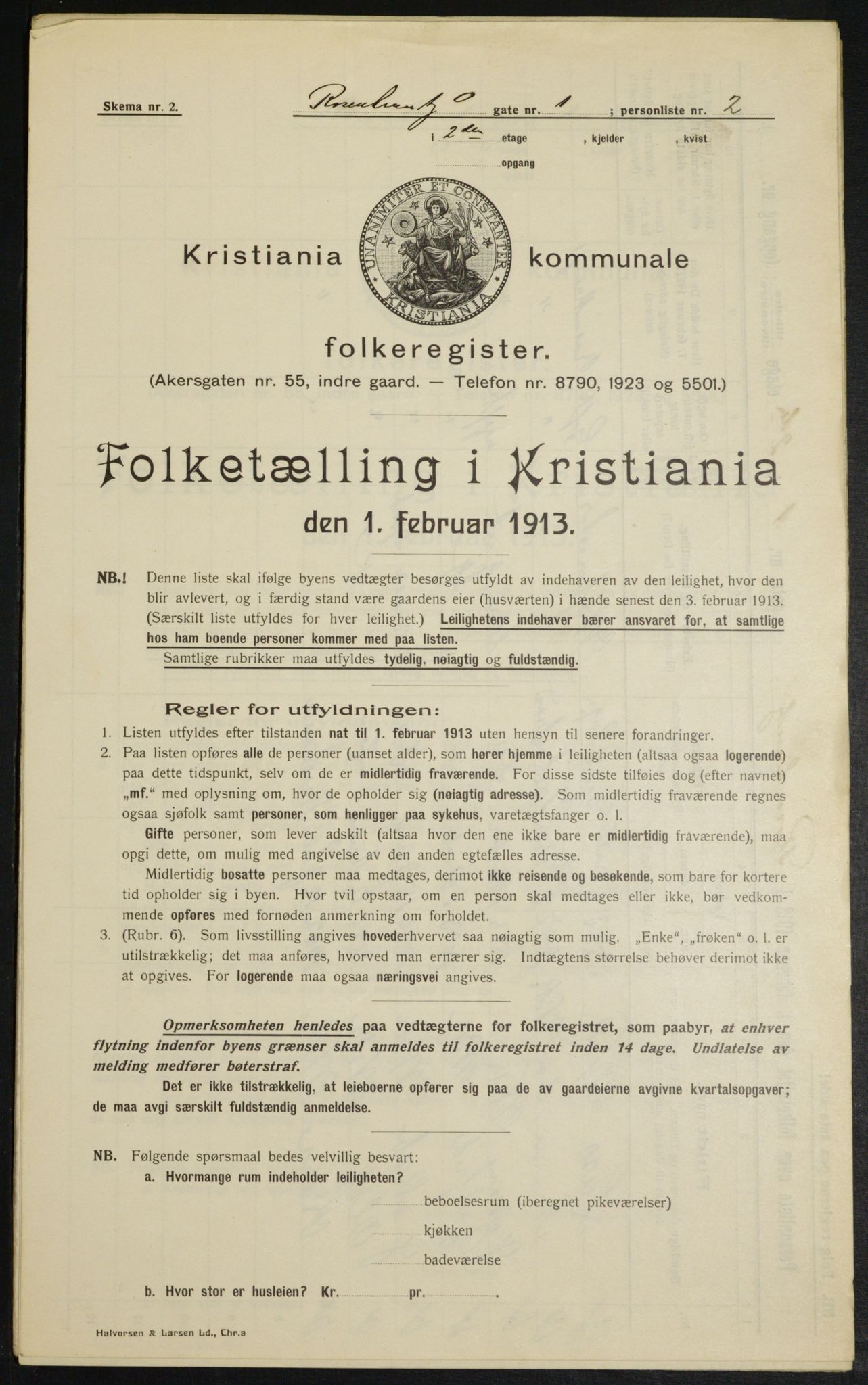 OBA, Kommunal folketelling 1.2.1913 for Kristiania, 1913, s. 83805