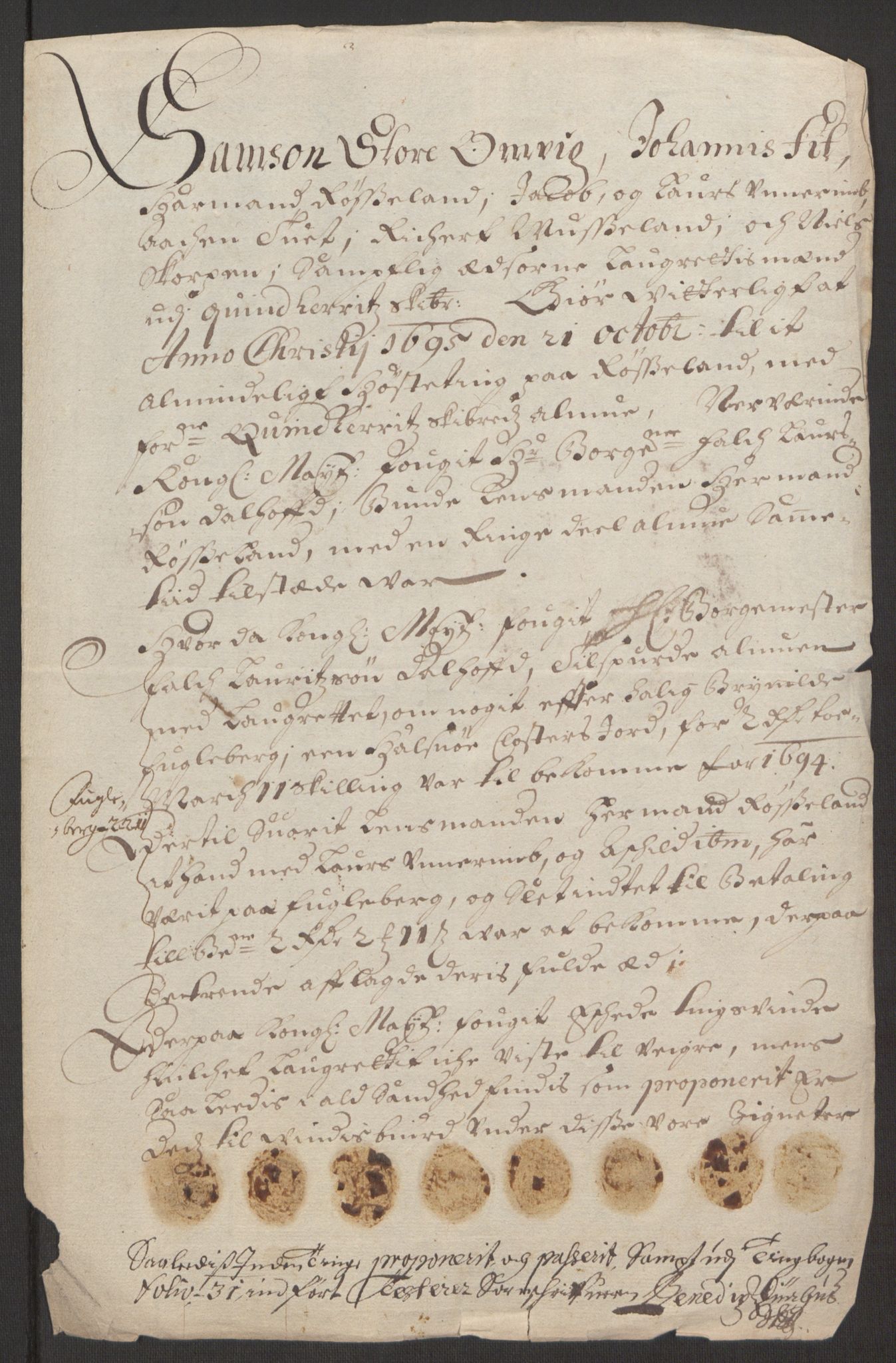 Rentekammeret inntil 1814, Reviderte regnskaper, Fogderegnskap, AV/RA-EA-4092/R48/L2976: Fogderegnskap Sunnhordland og Hardanger, 1695-1696, s. 134