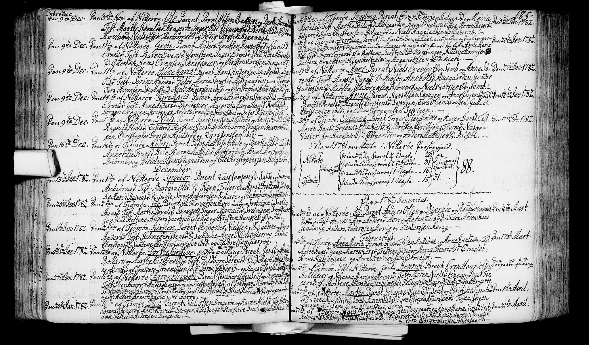 Nøtterøy kirkebøker, AV/SAKO-A-354/F/Fa/L0002: Ministerialbok nr. I 2, 1738-1790, s. 185