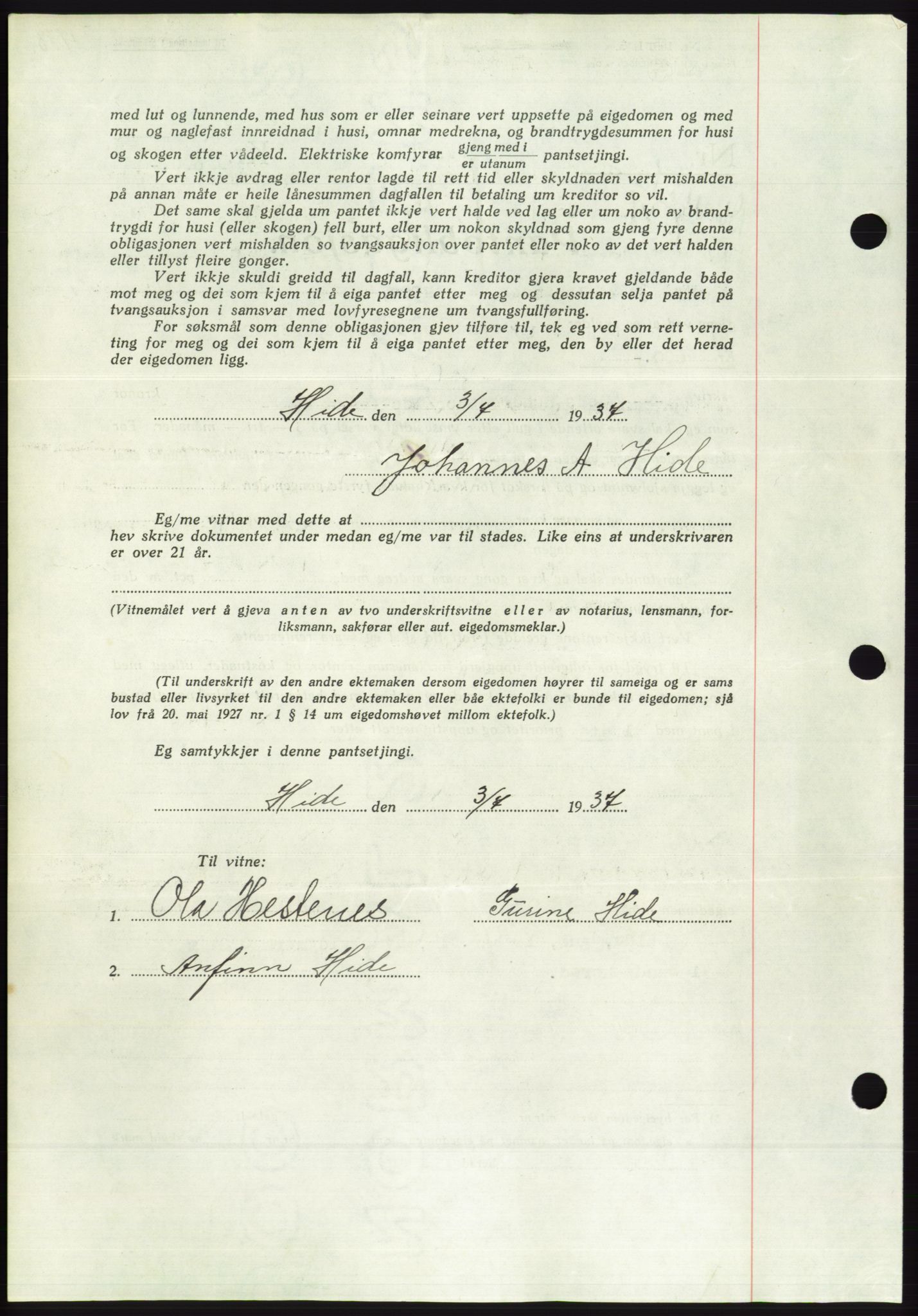 Søre Sunnmøre sorenskriveri, AV/SAT-A-4122/1/2/2C/L0063: Pantebok nr. 57, 1937-1937, Dagboknr: 1127/1937