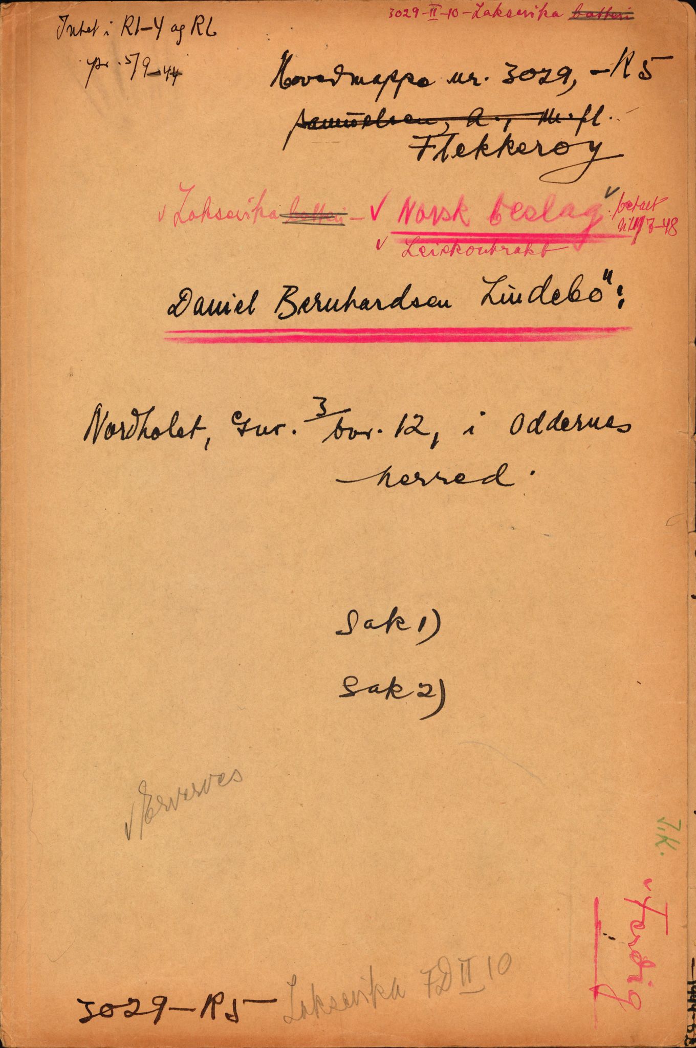 Forsvarsdepartementet, 10. kontor / Oppgjørskontoret, AV/RA-RAFA-1225/D/Da/L0062: Laksevika batteri, Kristiansand; Laksevåg ubåtbunker, Bergen, 1940-1962, s. 71