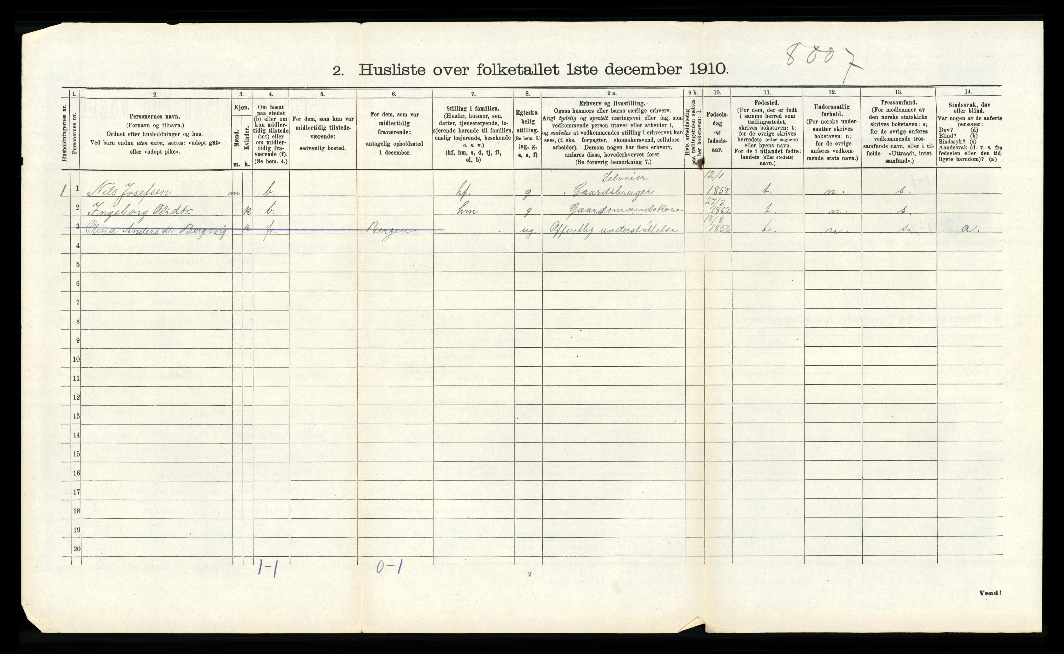 RA, Folketelling 1910 for 1264 Austrheim herred, 1910, s. 485