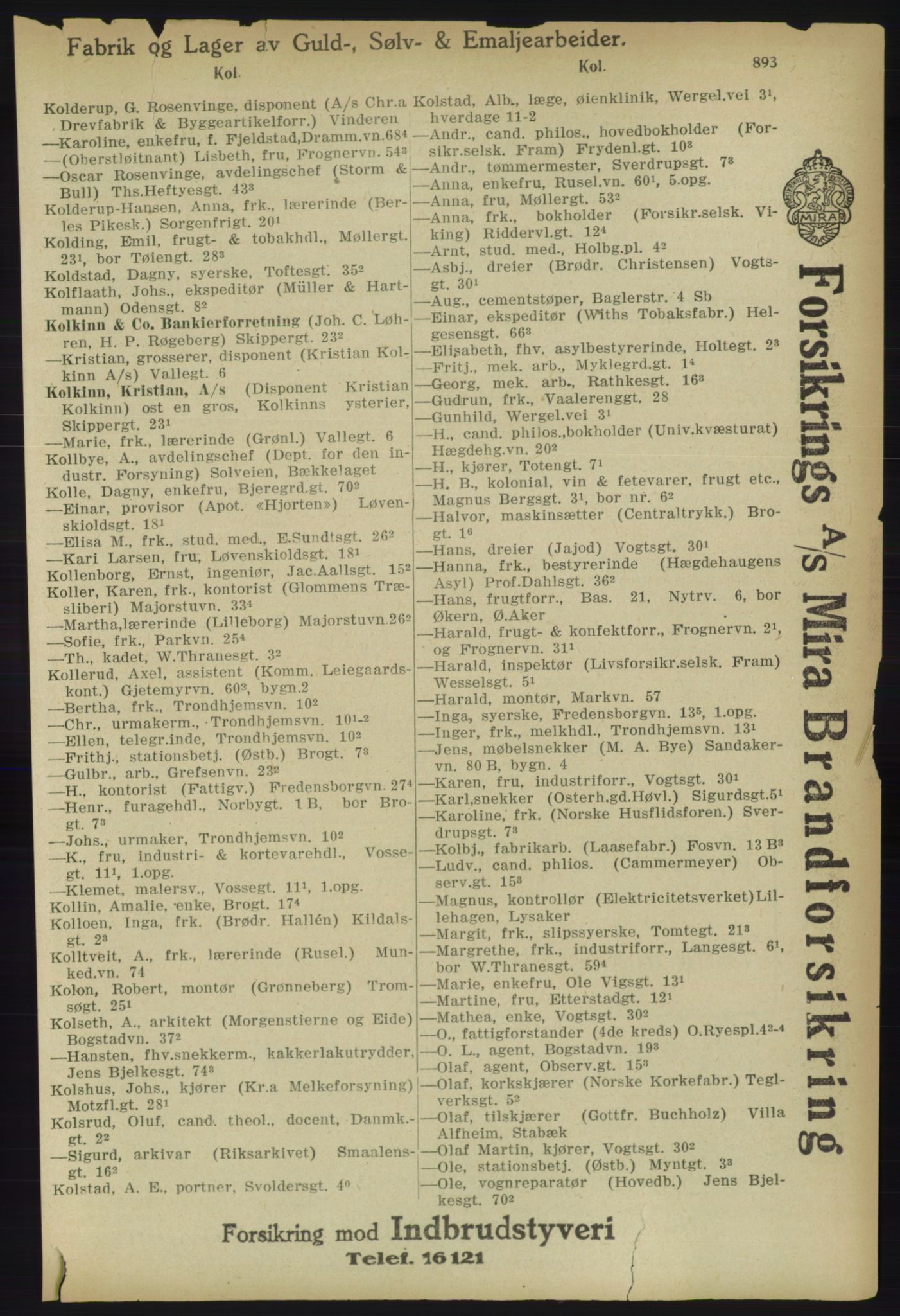 Kristiania/Oslo adressebok, PUBL/-, 1918, s. 918