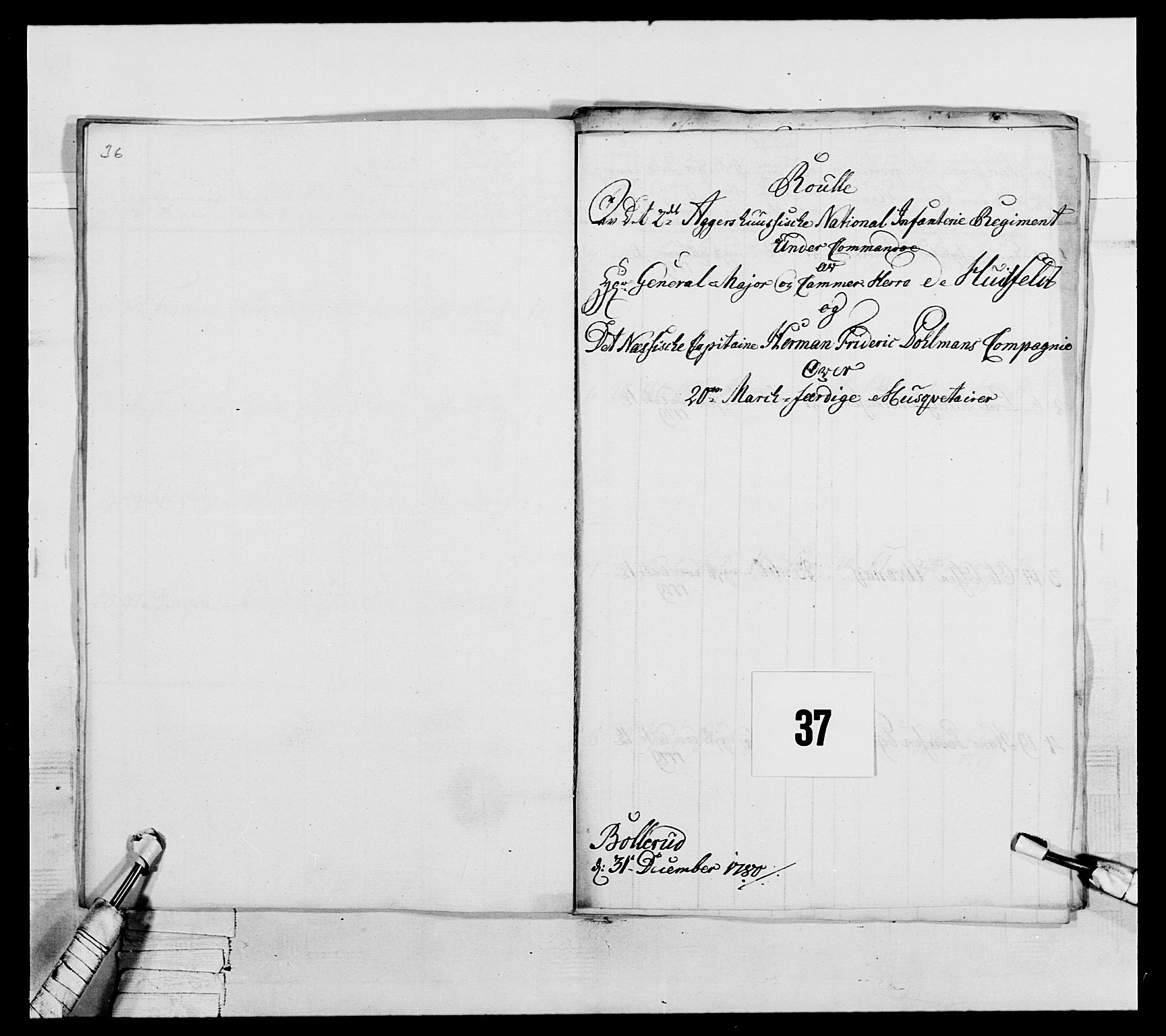 Generalitets- og kommissariatskollegiet, Det kongelige norske kommissariatskollegium, AV/RA-EA-5420/E/Eh/L0044: 2. Akershusiske nasjonale infanteriregiment, 1779-1787, s. 128