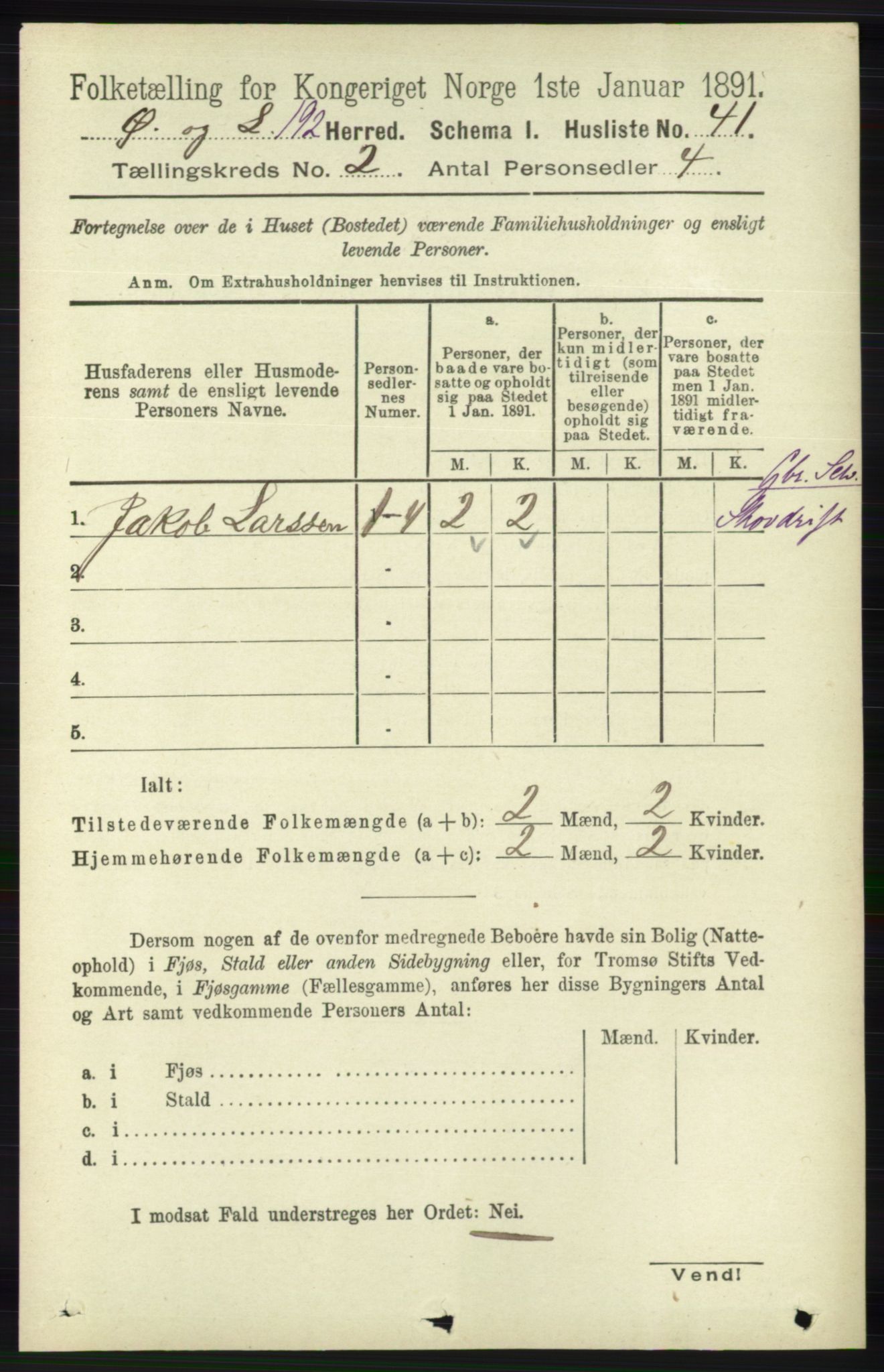 RA, Folketelling 1891 for 1021 Øyslebø og Laudal herred, 1891, s. 471