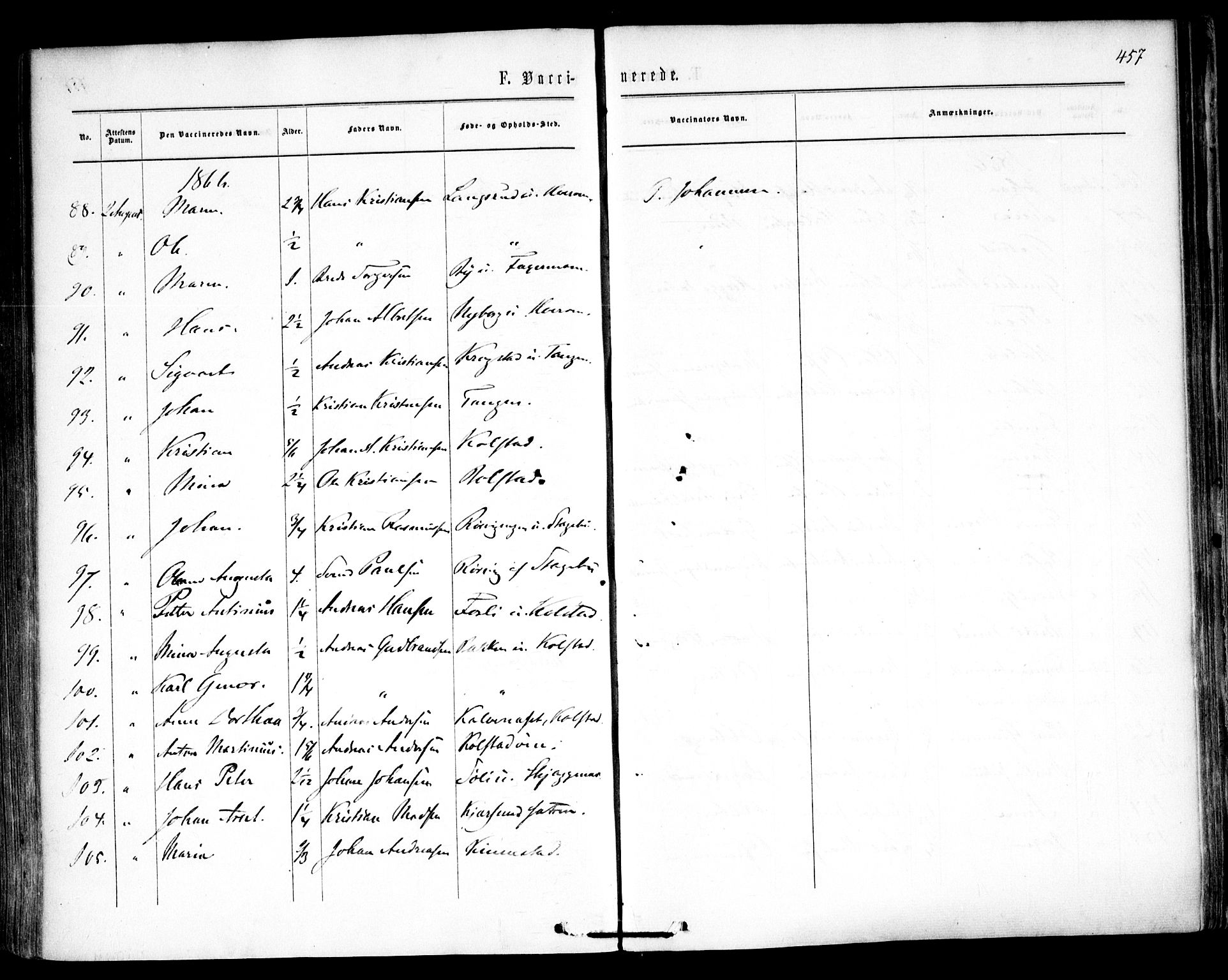 Høland prestekontor Kirkebøker, SAO/A-10346a/F/Fa/L0011: Ministerialbok nr. I 11, 1862-1869, s. 457