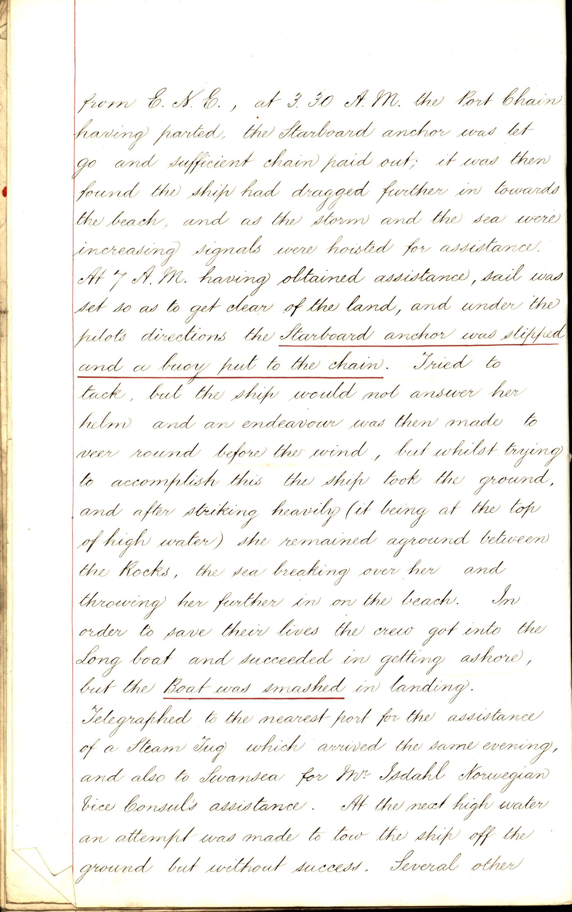 Pa 63 - Østlandske skibsassuranceforening, VEMU/A-1079/G/Ga/L0005/0020: Havaridokumenter / Frigga, 1873