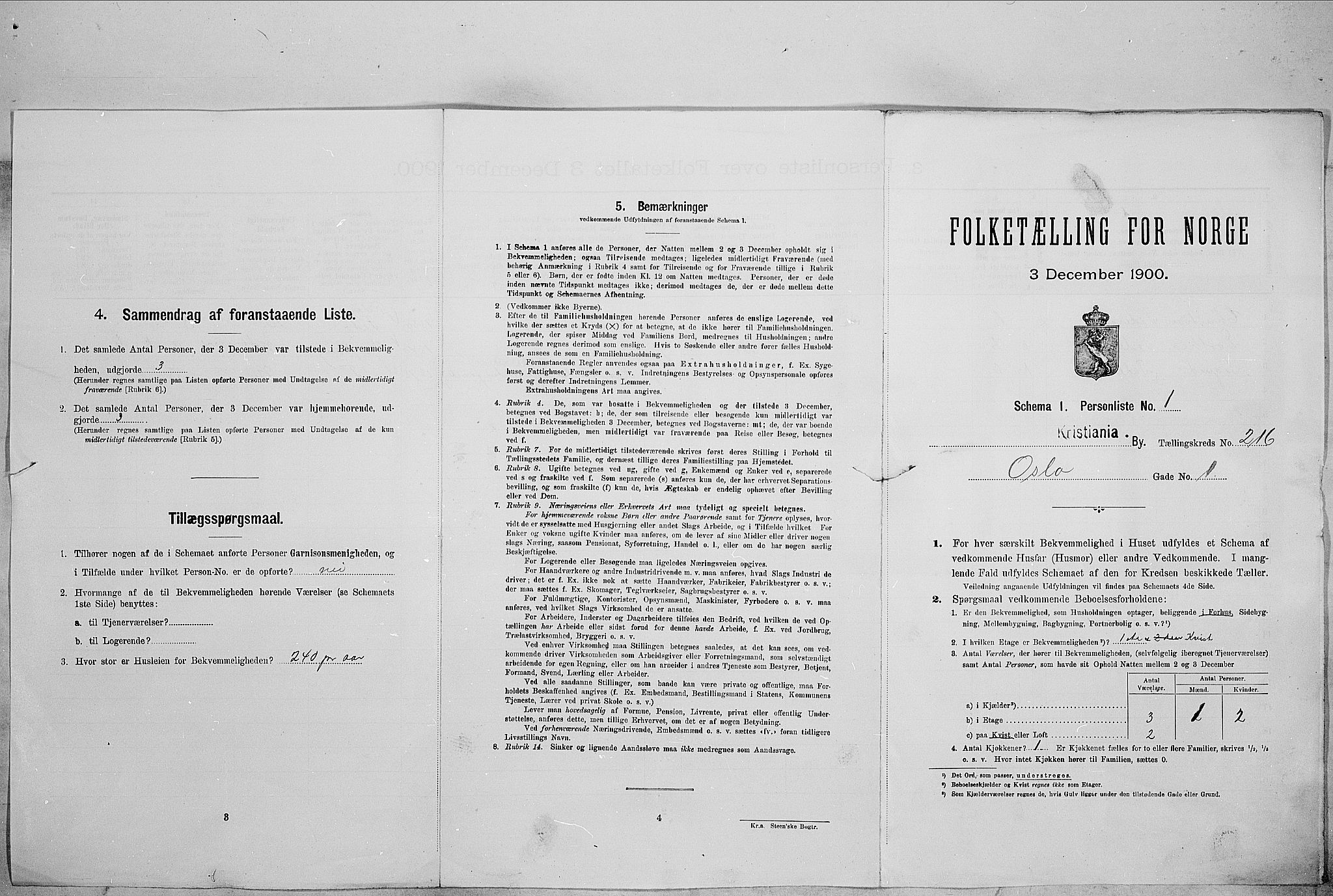 SAO, Folketelling 1900 for 0301 Kristiania kjøpstad, 1900, s. 69308