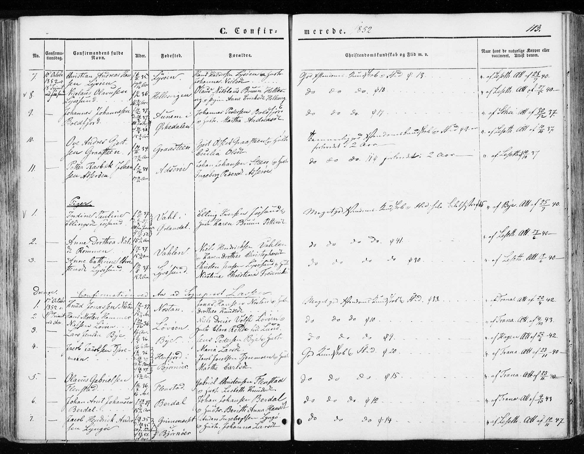 Ministerialprotokoller, klokkerbøker og fødselsregistre - Sør-Trøndelag, SAT/A-1456/655/L0677: Ministerialbok nr. 655A06, 1847-1860, s. 113