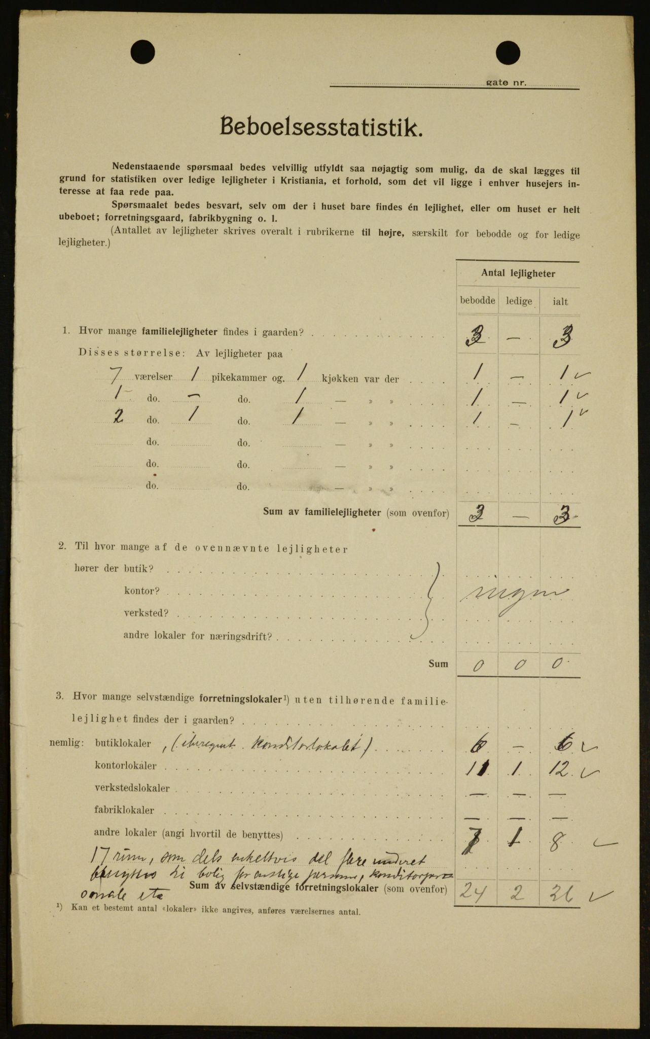 OBA, Kommunal folketelling 1.2.1909 for Kristiania kjøpstad, 1909, s. 73697