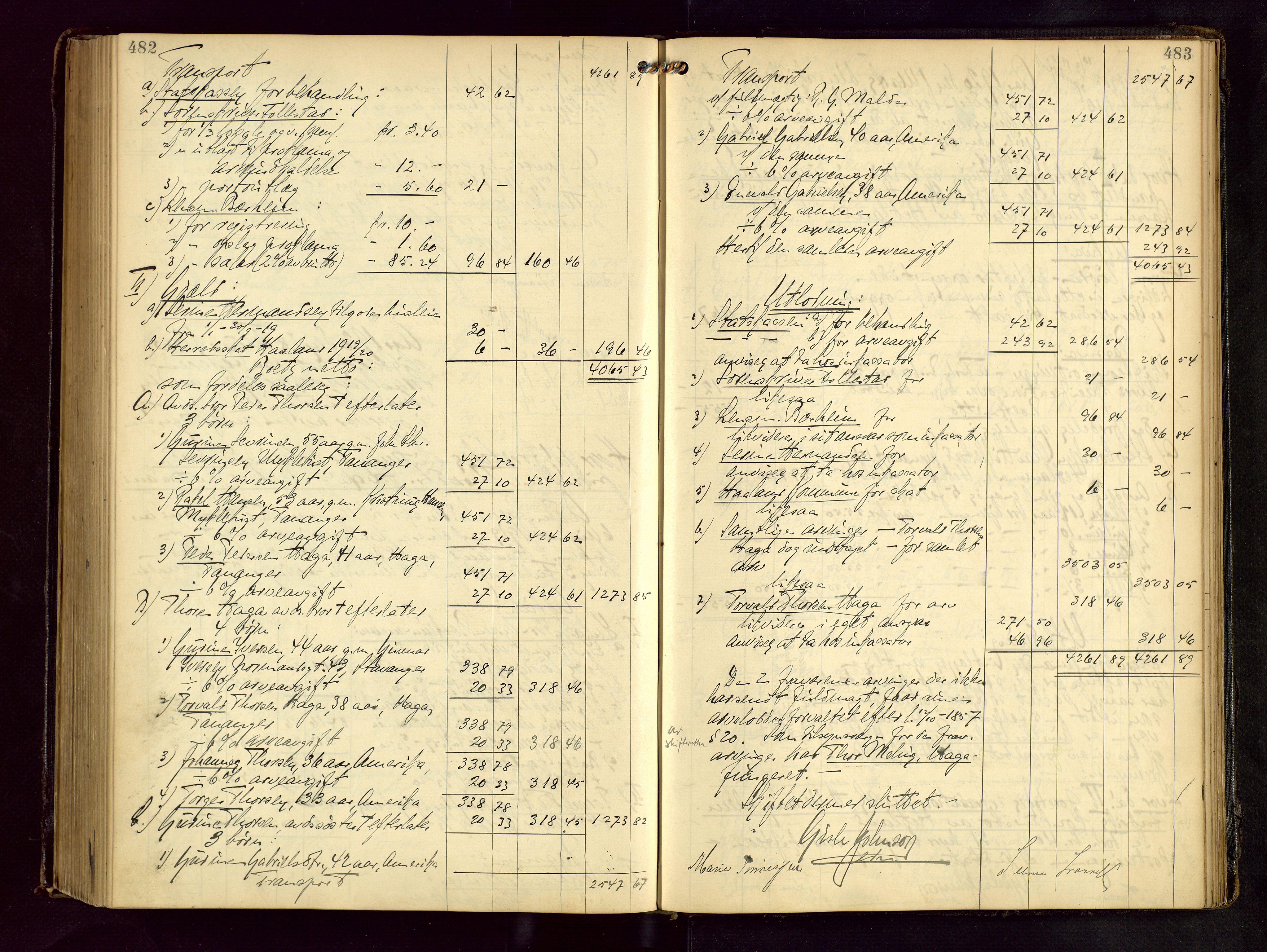 Jæren sorenskriveri, AV/SAST-A-100310/01/5/50/50BB/L0008: SKIFTEUTLODNINGSPROTOKOLL, 1914-1920, s. 482-483