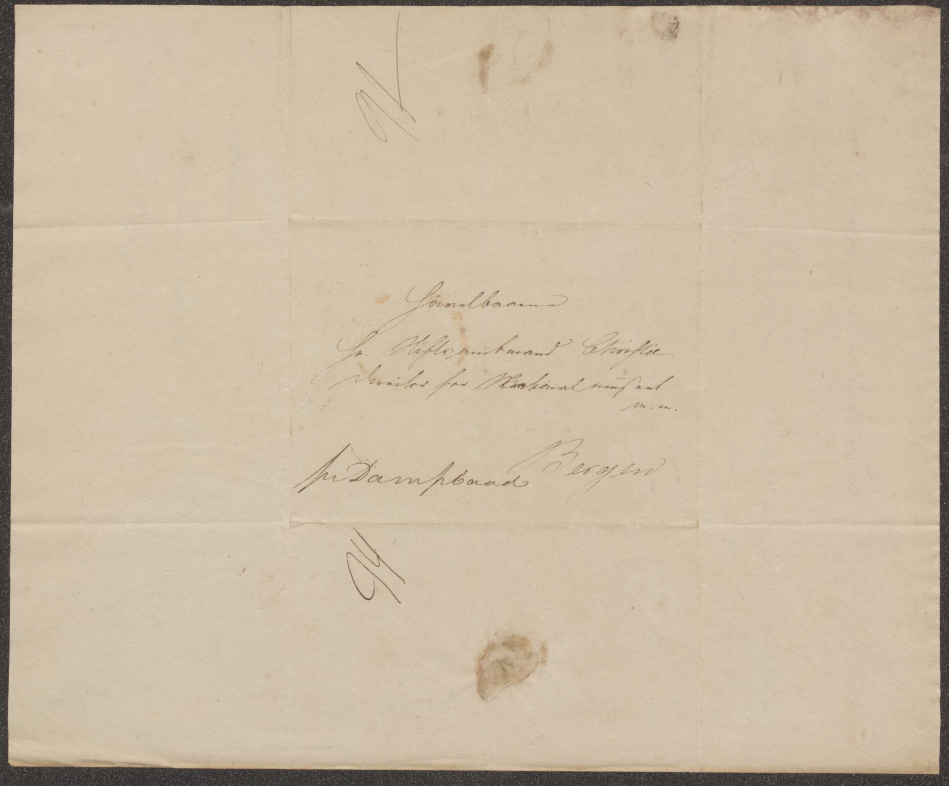 Bergens Museum, UMB/A007/D/Da/L0006/0001: Innkommende brev 1833 - 1834 / Innkommende brev 1833, 1833