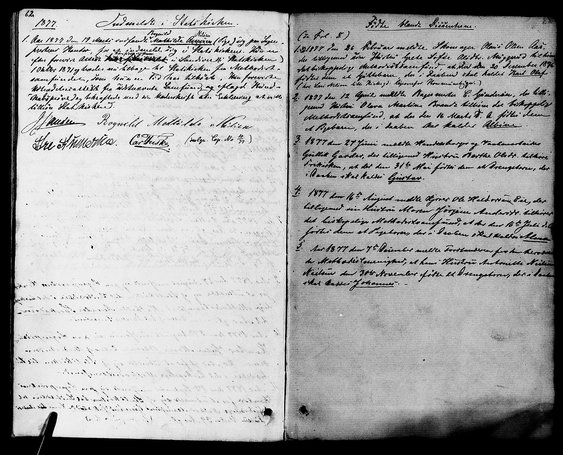 Kongsberg kirkebøker, AV/SAKO-A-22/F/Fa/L0011: Ministerialbok nr. I 11, 1876-1877, s. 62
