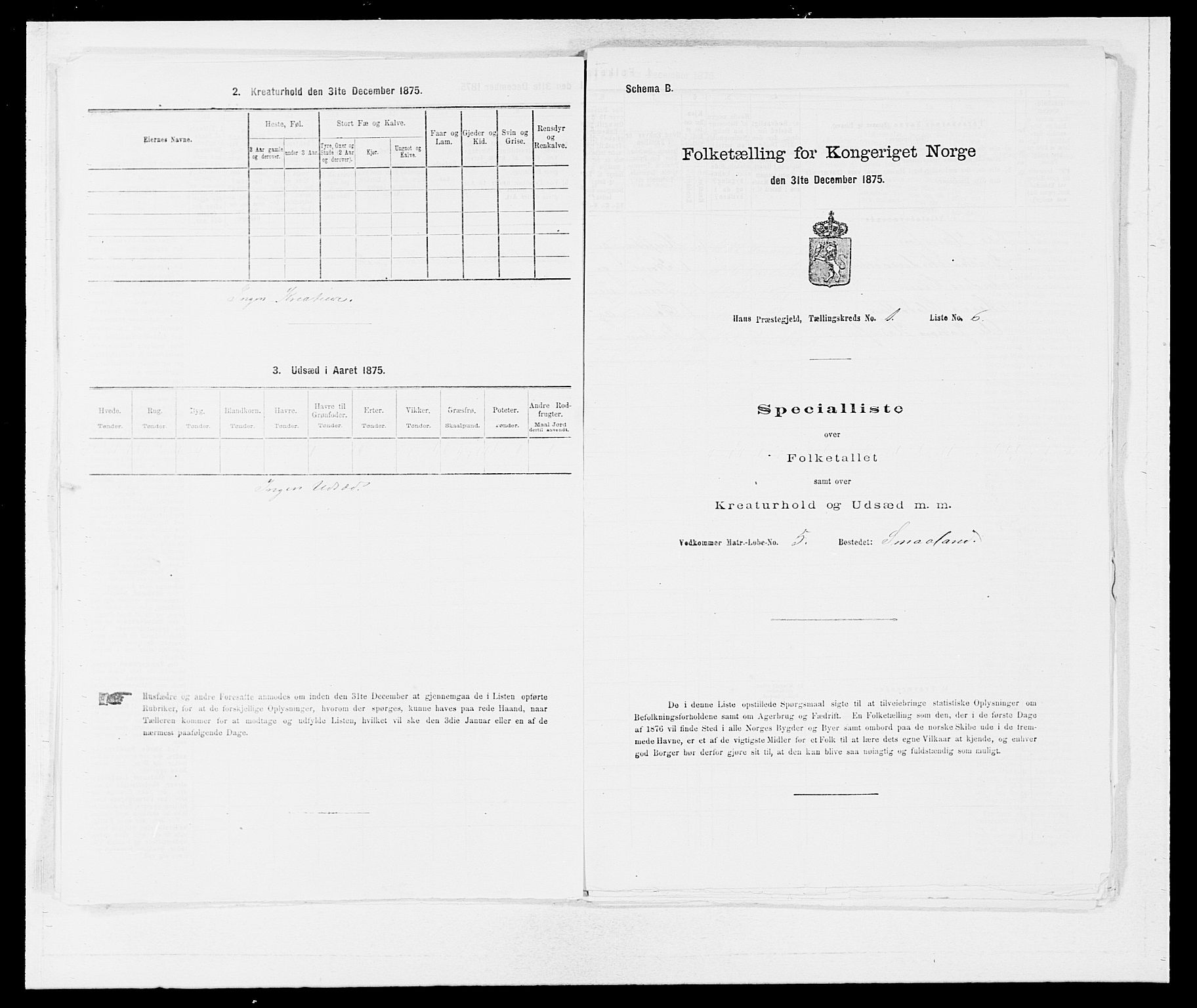 SAB, Folketelling 1875 for 1250P Haus prestegjeld, 1875, s. 38