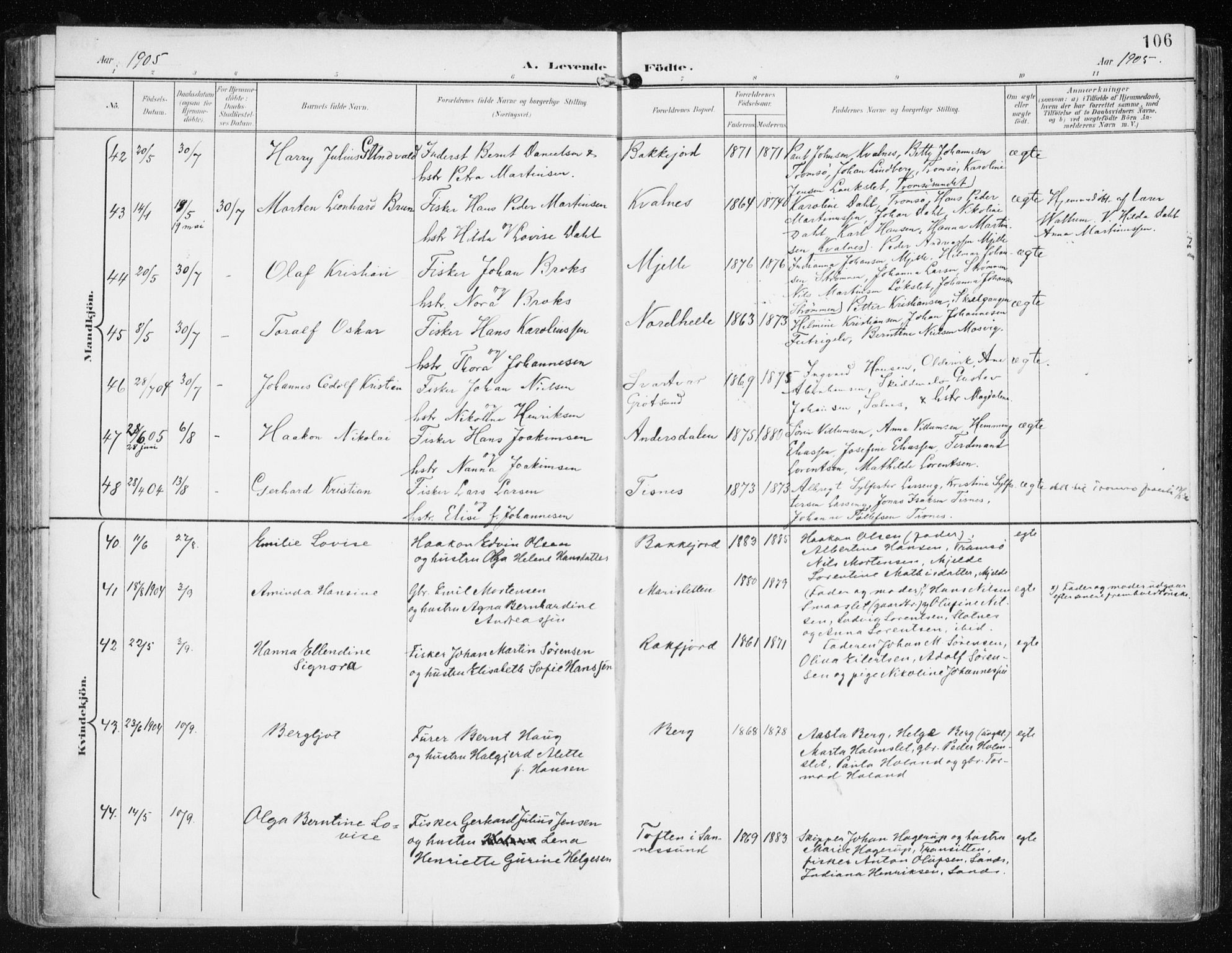 Tromsøysund sokneprestkontor, AV/SATØ-S-1304/G/Ga/L0006kirke: Ministerialbok nr. 6, 1897-1906, s. 106