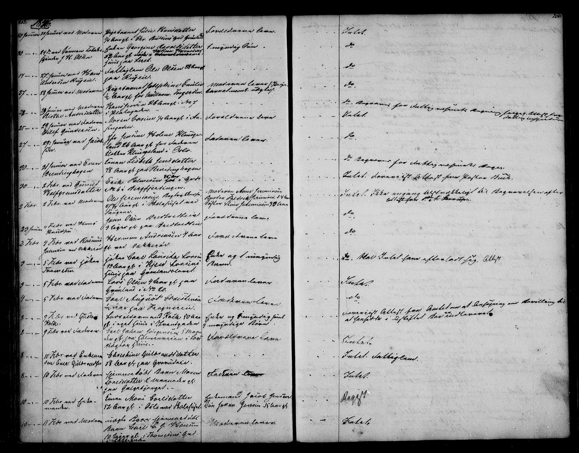 Aker sorenskriveri, AV/SAO-A-10895/H/Ha/Haa/L0002: Dødsanmeldelsesprotokoll, 1839-1850, s. 263-264