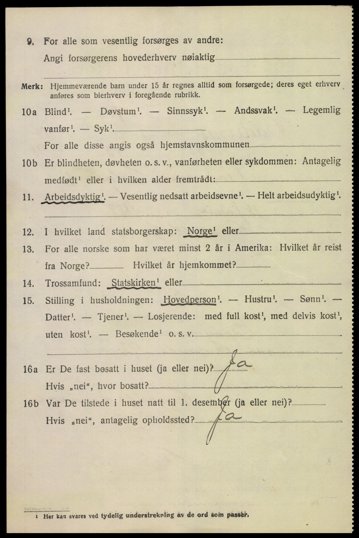 SAK, Folketelling 1920 for 1012 Oddernes herred, 1920, s. 9644