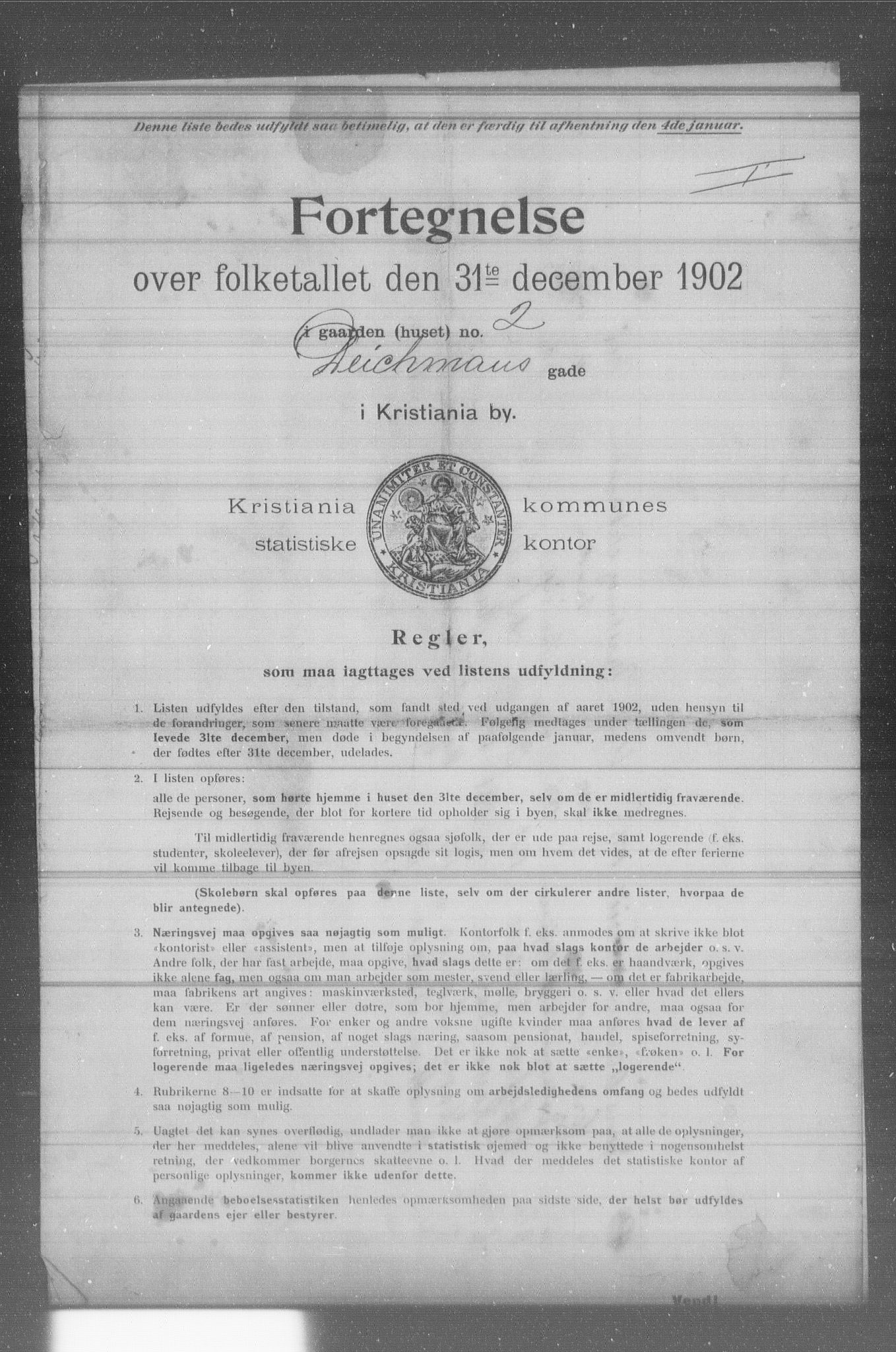 OBA, Kommunal folketelling 31.12.1902 for Kristiania kjøpstad, 1902, s. 2947